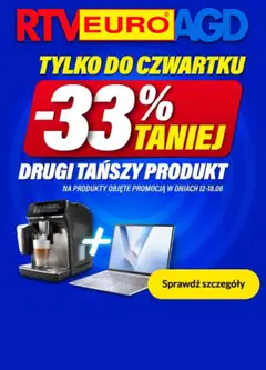 Pogląd oferty "RTV Euro AGD Sklep oferta - Drugi produkt 33% taniej" - ważna od 12.06.2026