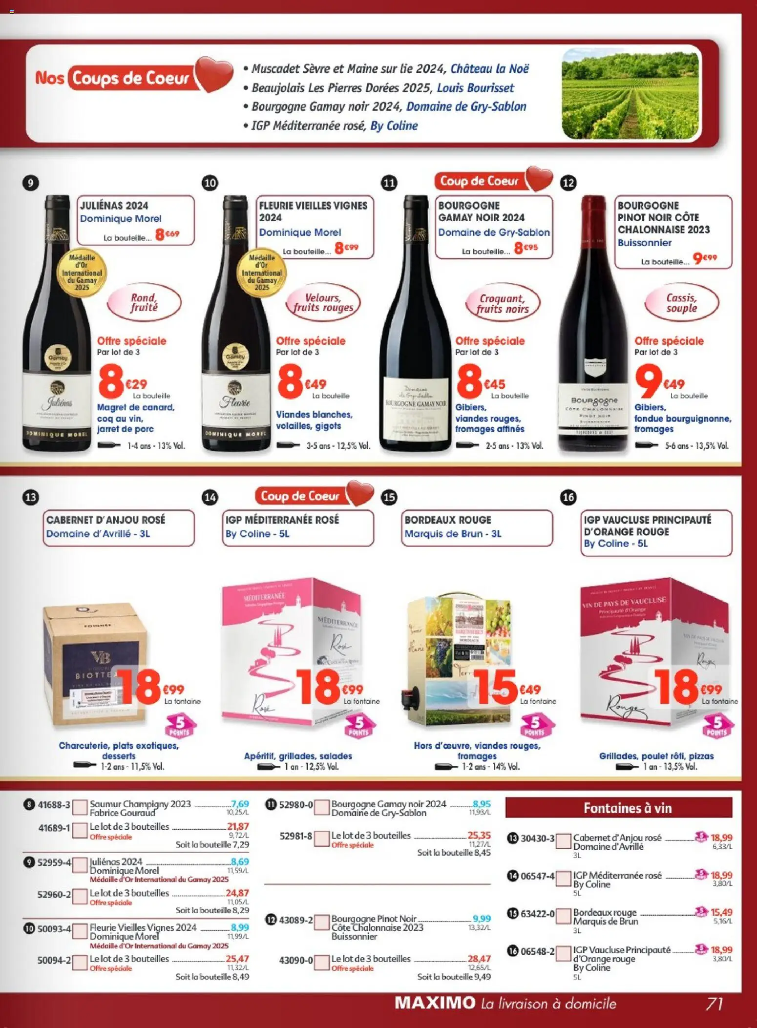 Prévisualisation de Maximo catalogue epicerie du magasin Maximo formulaire valide 26/10/2026 - Poulet, Fruits, Vin, Bourgogne, Coq, Porc, Muscadet sevre et maine, Méditerranée rosé