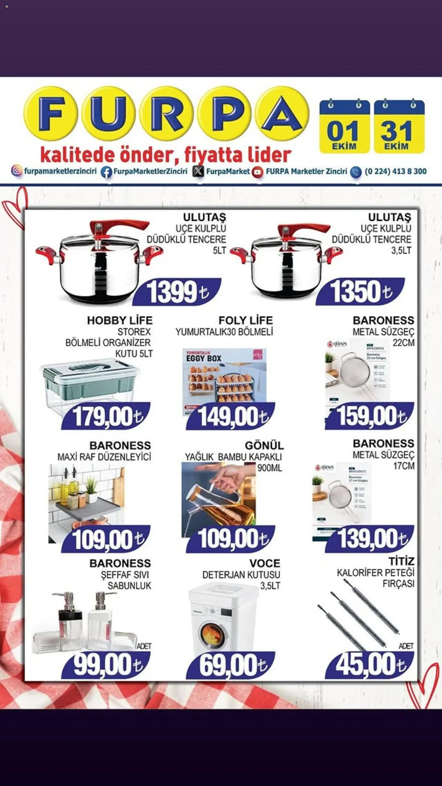 Furpa Furpa Katalog 01.10.2026 - Broşürünün önizlemesi - Raf, Kutu, Deterjan, Sabunluk