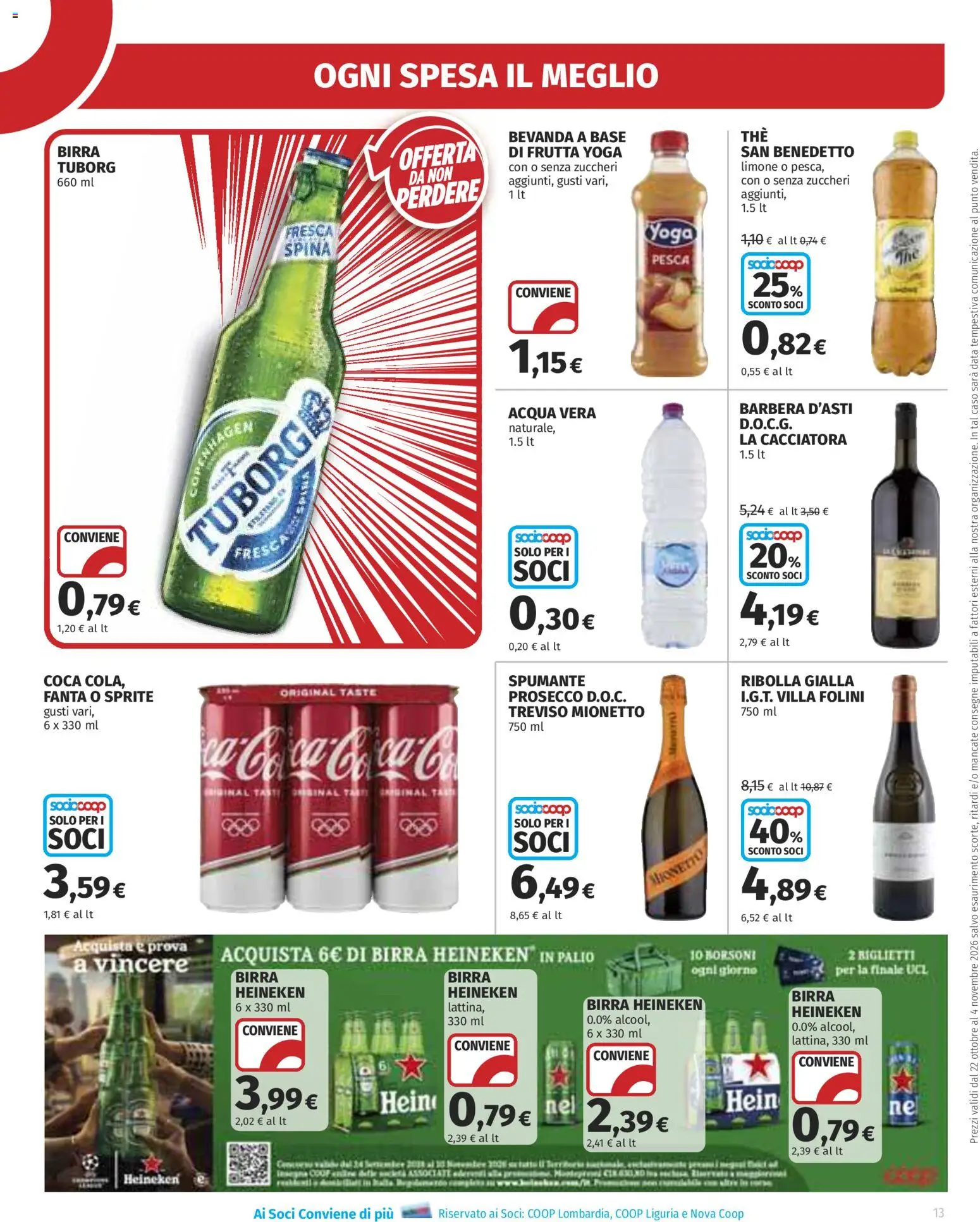 Anteprima dell'opuscolo Ipercoop volantino Extra offerte dal negozio Ipercoop valido da 22/10/2026 - Birra, Limone, Fanta, Data, Sprite, Spumante, Birra Heineken, Mionetto