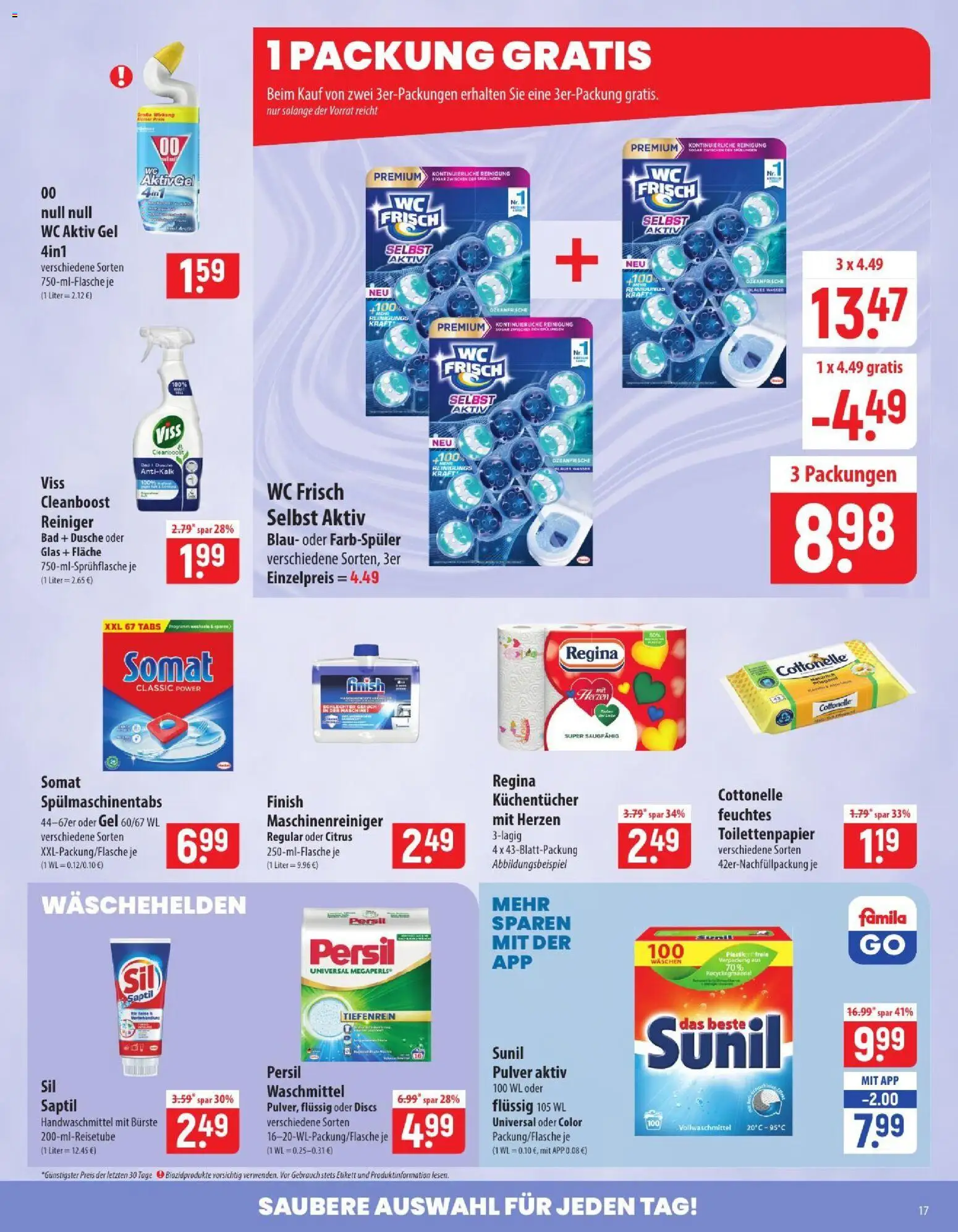 Vorschau von dem Prospekt des Geschäftes Famila, gültig ab dem 26.10.2026 - Wasser, Bad, Dusche, Waschmittel, Spülmaschinentabs, Finish, Bürste, Wc frisch