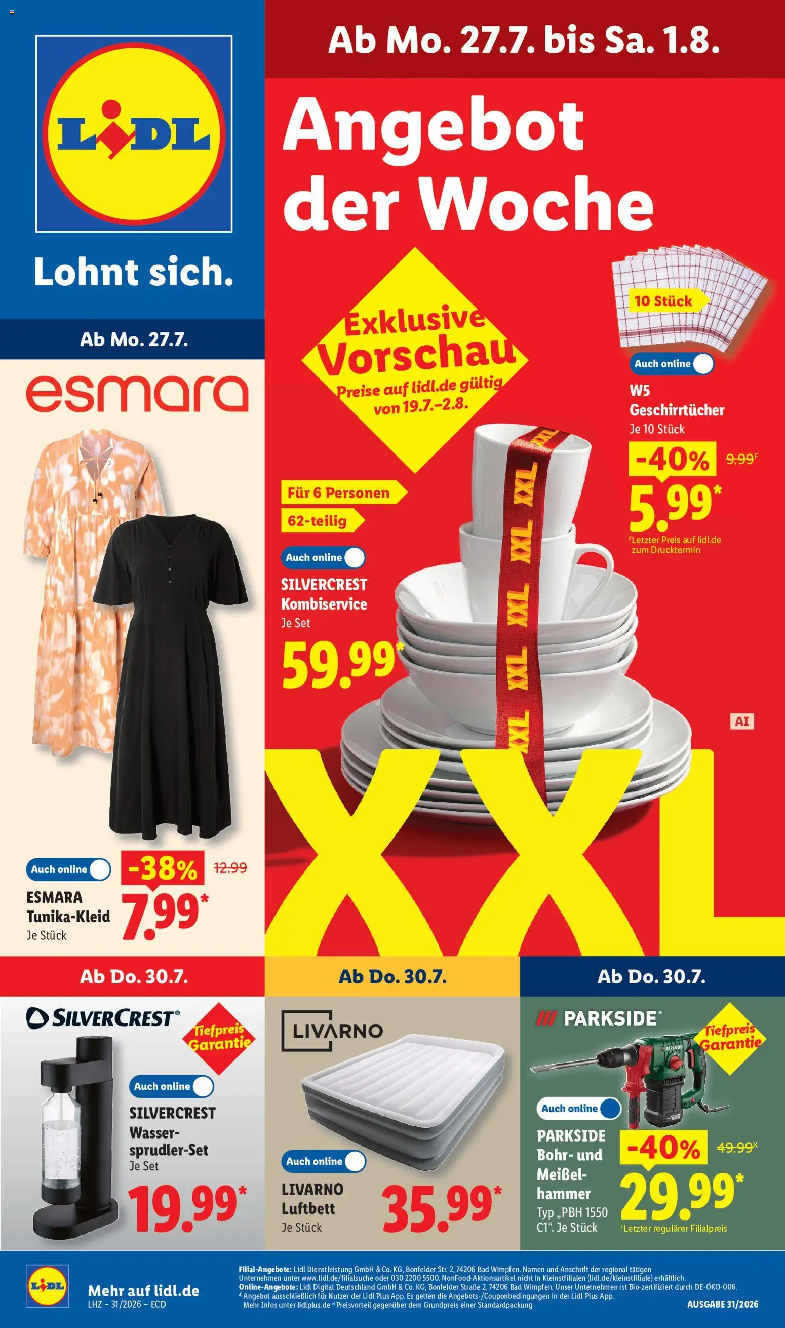 Vorschau von dem Prospekt des Geschäftes Lidl, gültig ab dem 27.07.2026