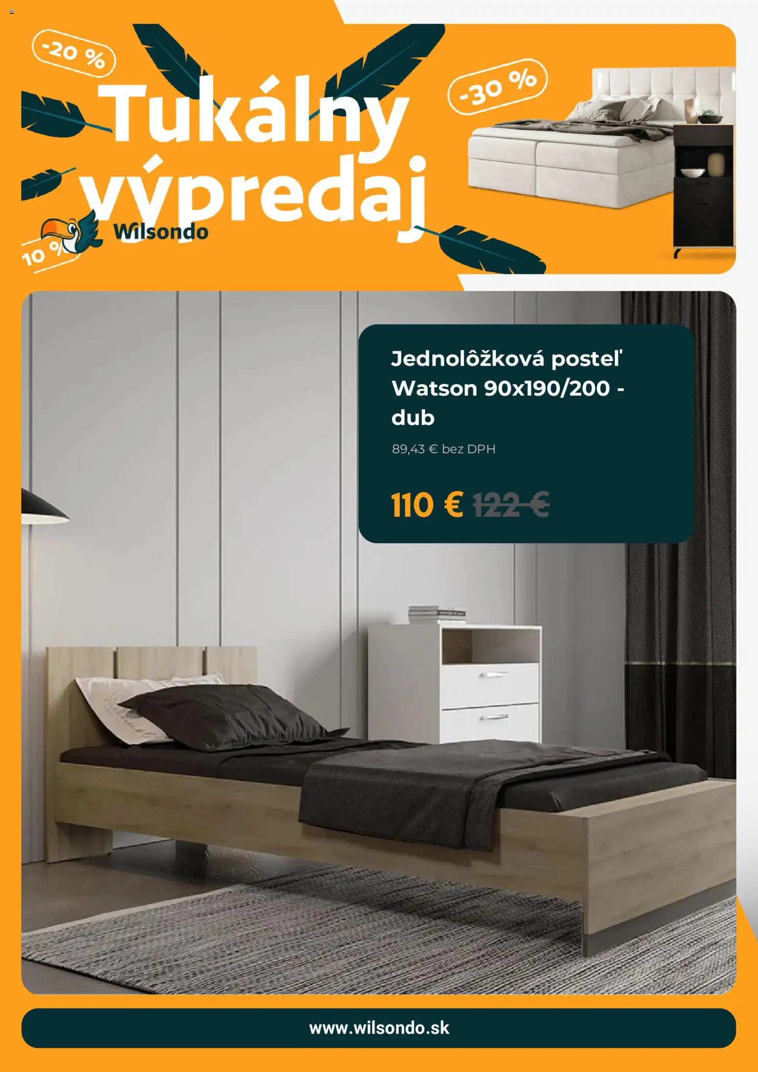 Náhľad Wilsondo letáku platného od 10.09.2026 - Posteľ, Jednolôžková posteľ