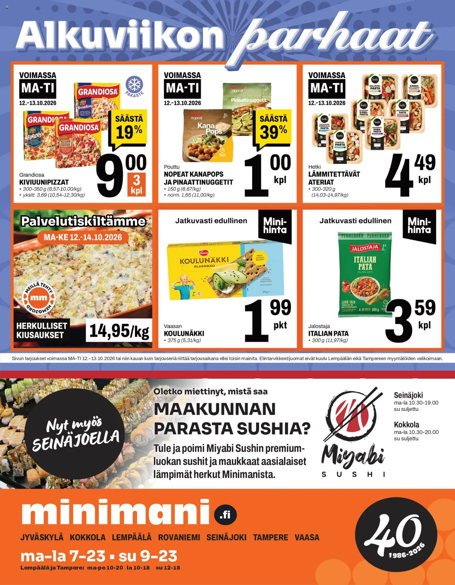 Kaupan Minimani Minimani tarjoukset esikatselu, voimassa 12/10/2026