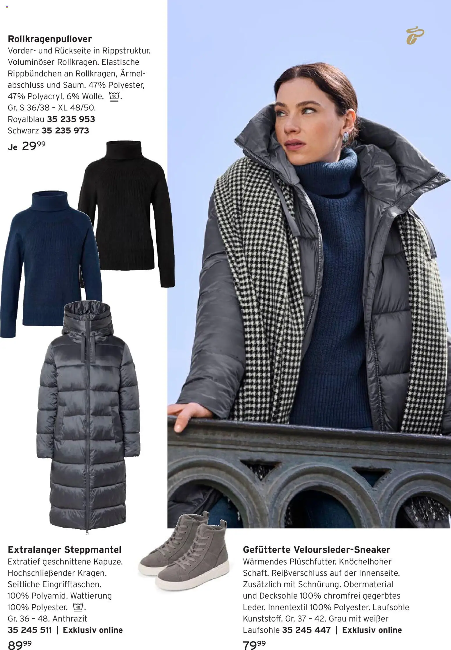 Vorschau von dem Prospekt des Geschäftes Tchibo, gültig ab dem 28.10.2026 - Rollkragenpullover, Steppmantel