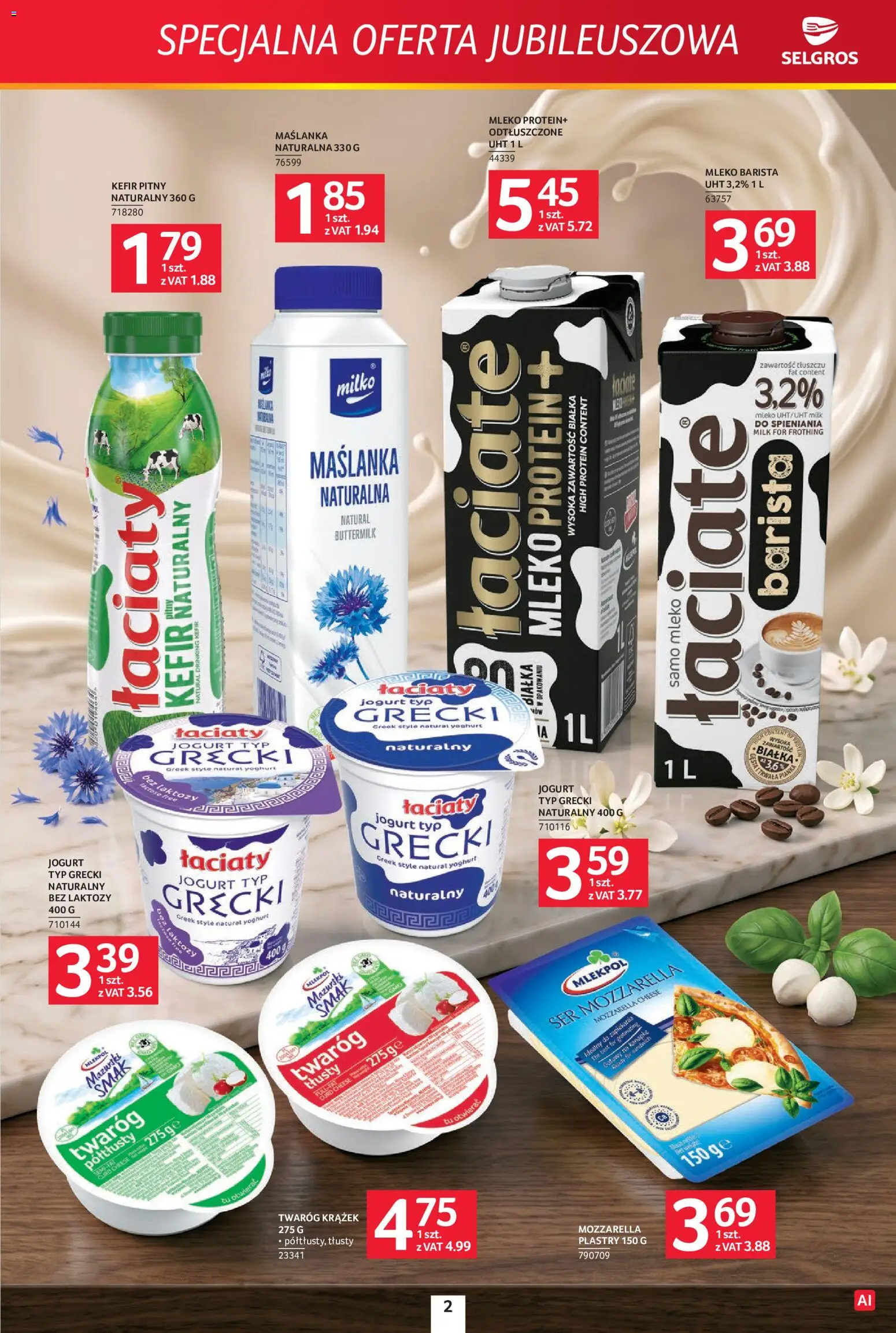 Pogląd gazetki "Selgros cash&carry gazetka - Specjalna Oferta Jubileuszowa" ze sklepu Selgros cash&carry ważnej od 08.10.2026 - Mozzarella, Ser, Sandwich, Kefir, Twaróg, Maślanka, Jogurt, High Protein