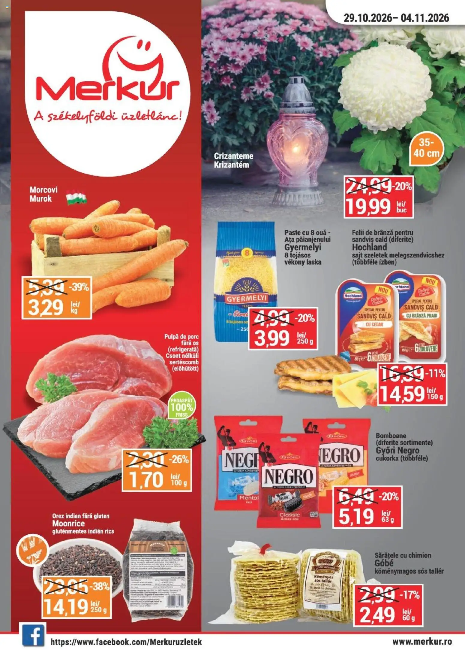 Previzualizarea de cataloage: Merkur Merkur Catalog valabil de la 29.10.2026 - Paste, Brânză, Orez, Bomboane, Sos, Hochland, Sandviș, Ouă