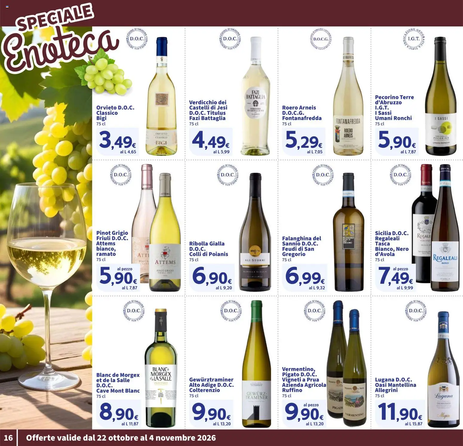 Anteprima dell'opuscolo SIGMA volantino dal negozio SIGMA valido da 22/10/2026 - Enoteca, Pecorino, Panca