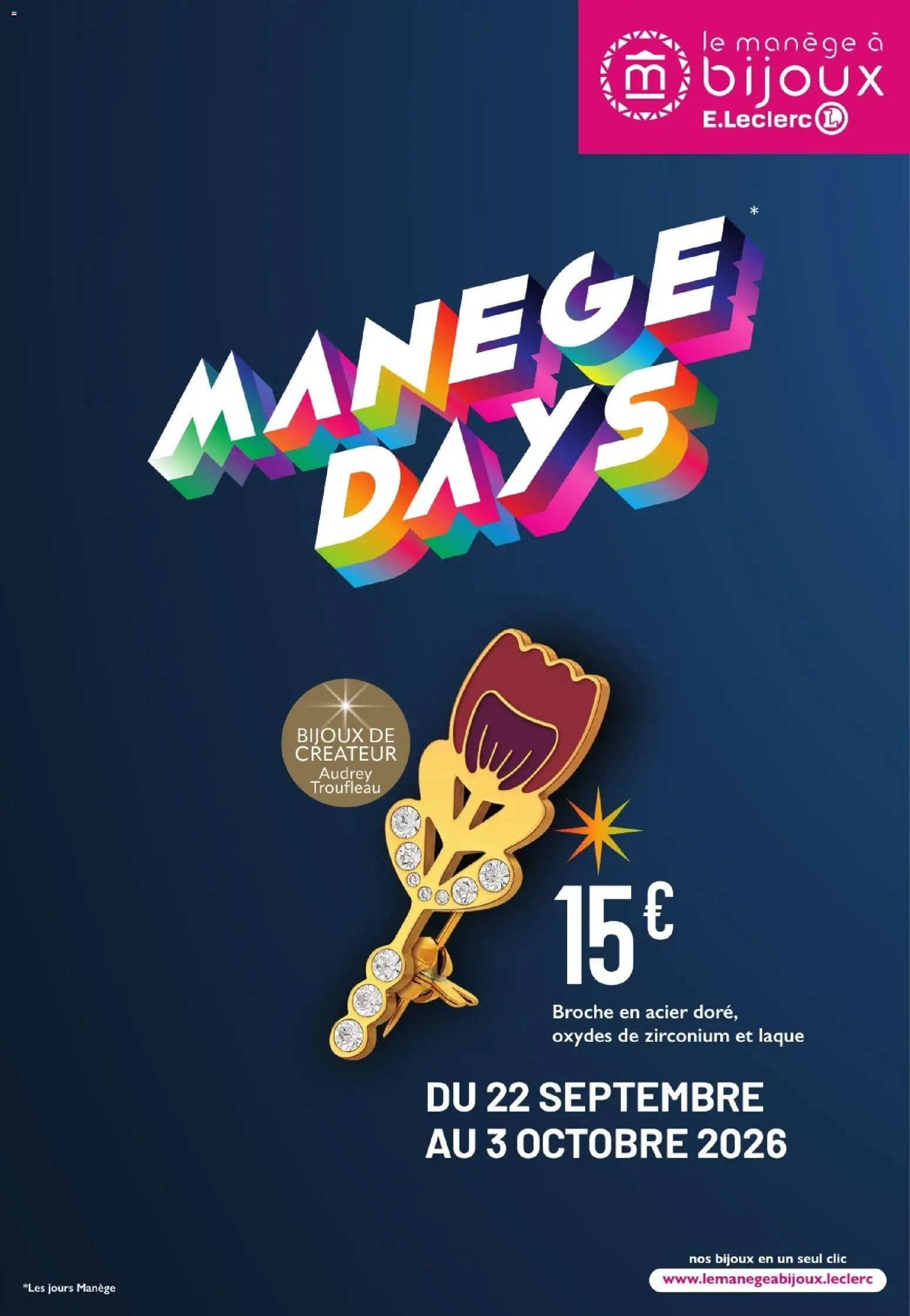 Prévisualisation de E.Leclerc Bijoux Manège Days du magasin E.Leclerc formulaire valide 22/09/2026