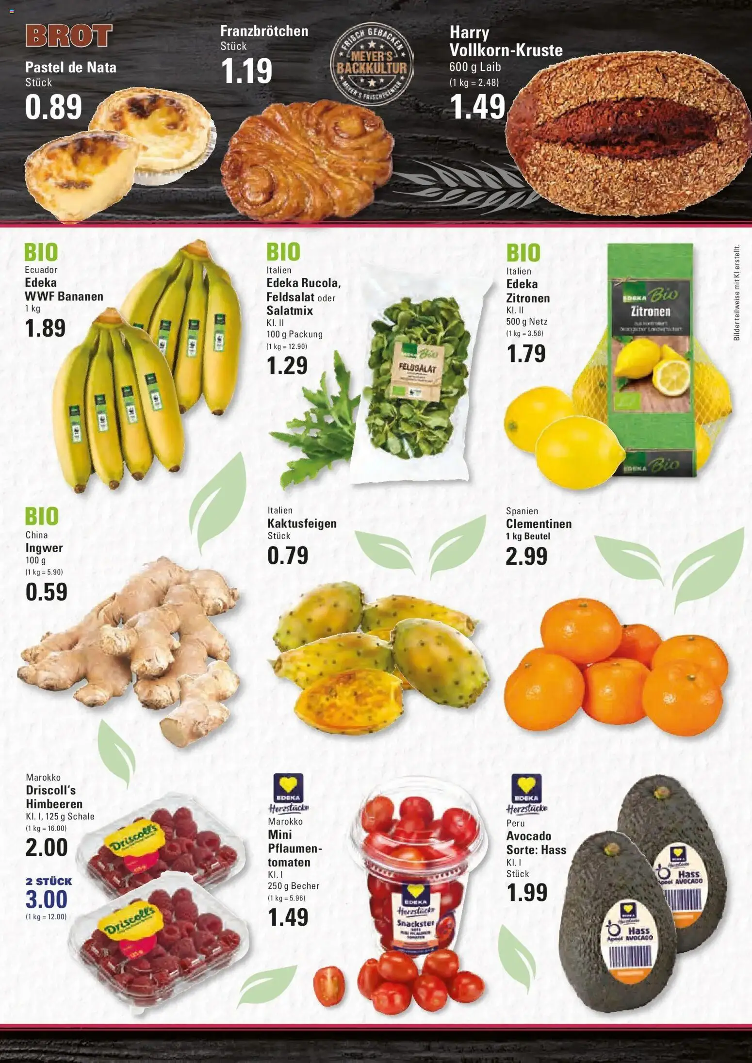 Vorschau von dem Prospekt des Geschäftes Edeka, gültig ab dem 26.10.2026 - Bilder, Avocado, Himbeeren, Bananen, Brot, Pflaumen, Zitronen, Tomaten