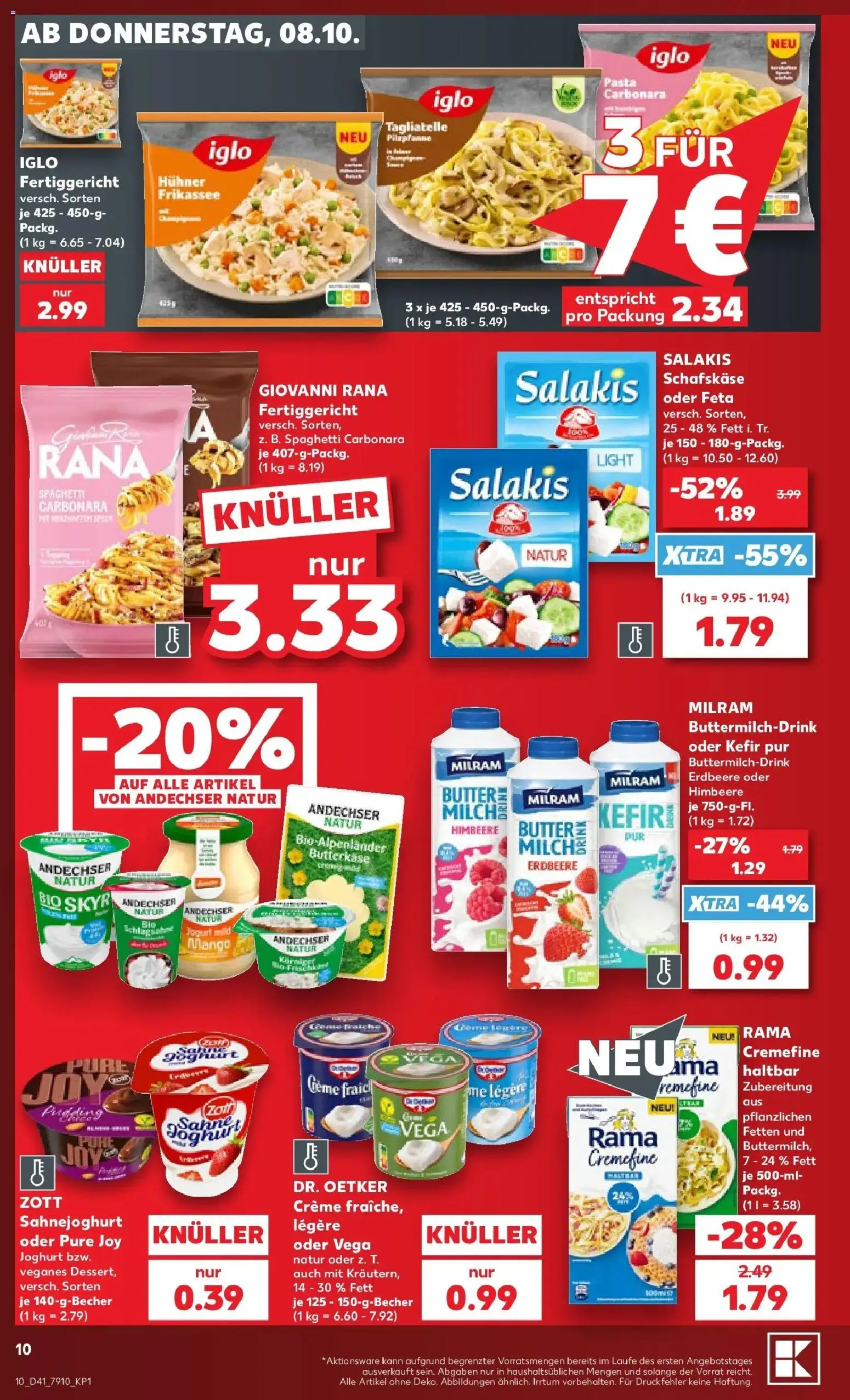 Vorschau von dem Prospekt des Geschäftes Kaufland, gültig ab dem 08.10.2026 - Mango, Butter, Joghurt, Skyr, Himbeere, Creme, Iglo, Milram