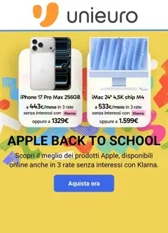 Anteprima del volantino Volantino Unieuro - Apple valido a partire dal 14/09/2026