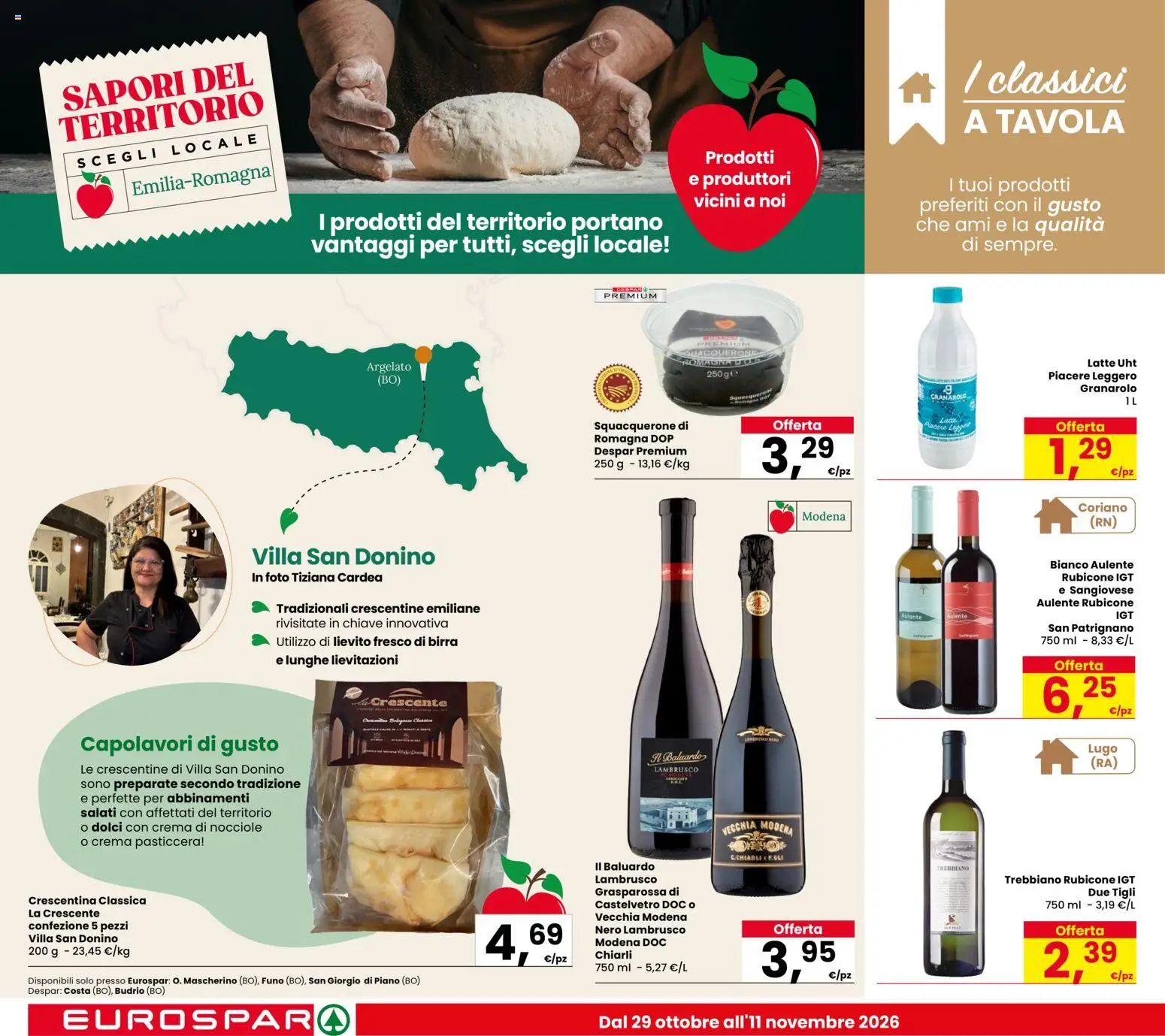 Anteprima dell'opuscolo Eurospar volantino Novafeltria dal negozio Eurospar valido da 29/10/2026 - Crema, Birra, Latte, Dolci, Nocciole, Lievito, Lambrusco