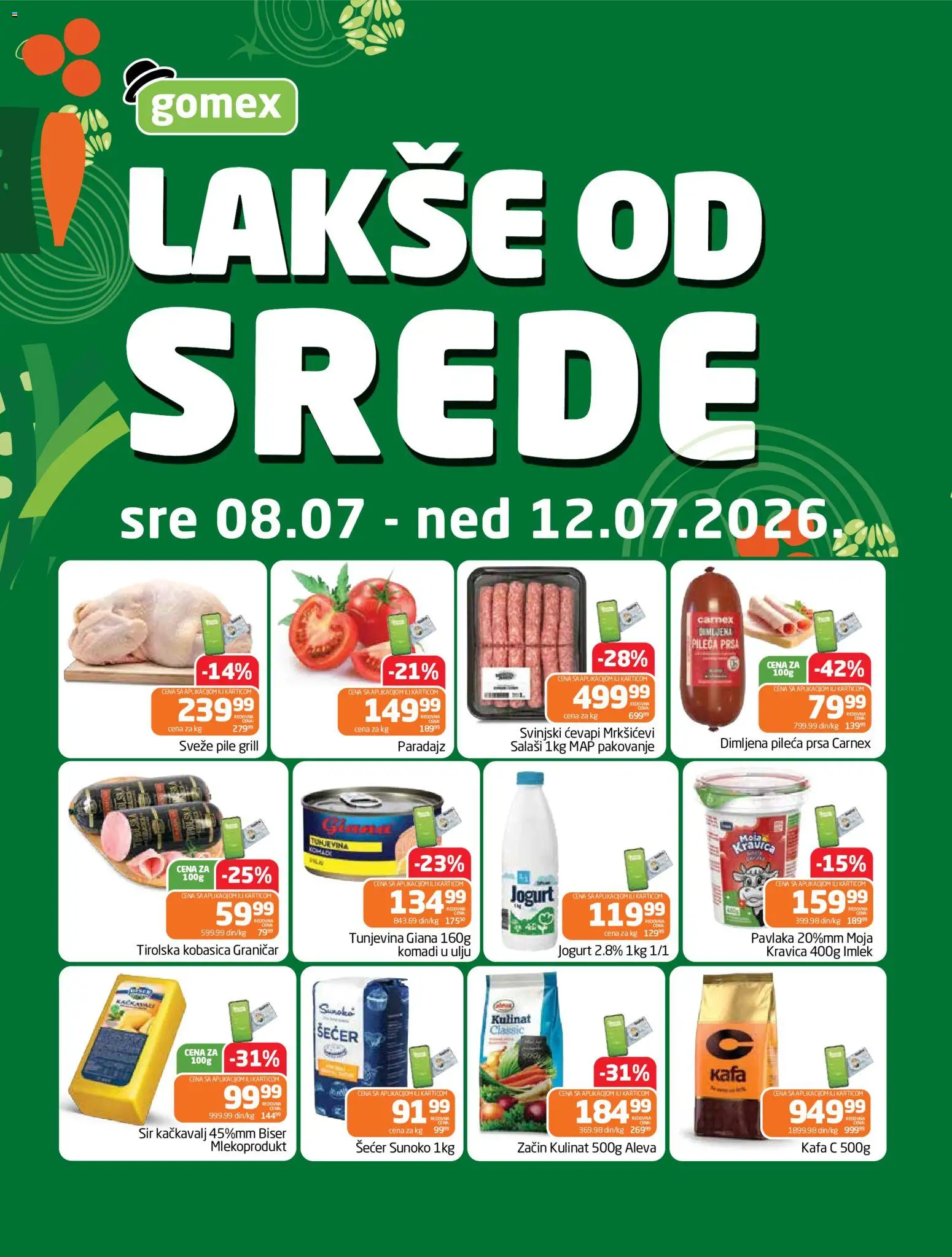Pregled Gomex kataloga - važi od 08.07.2026