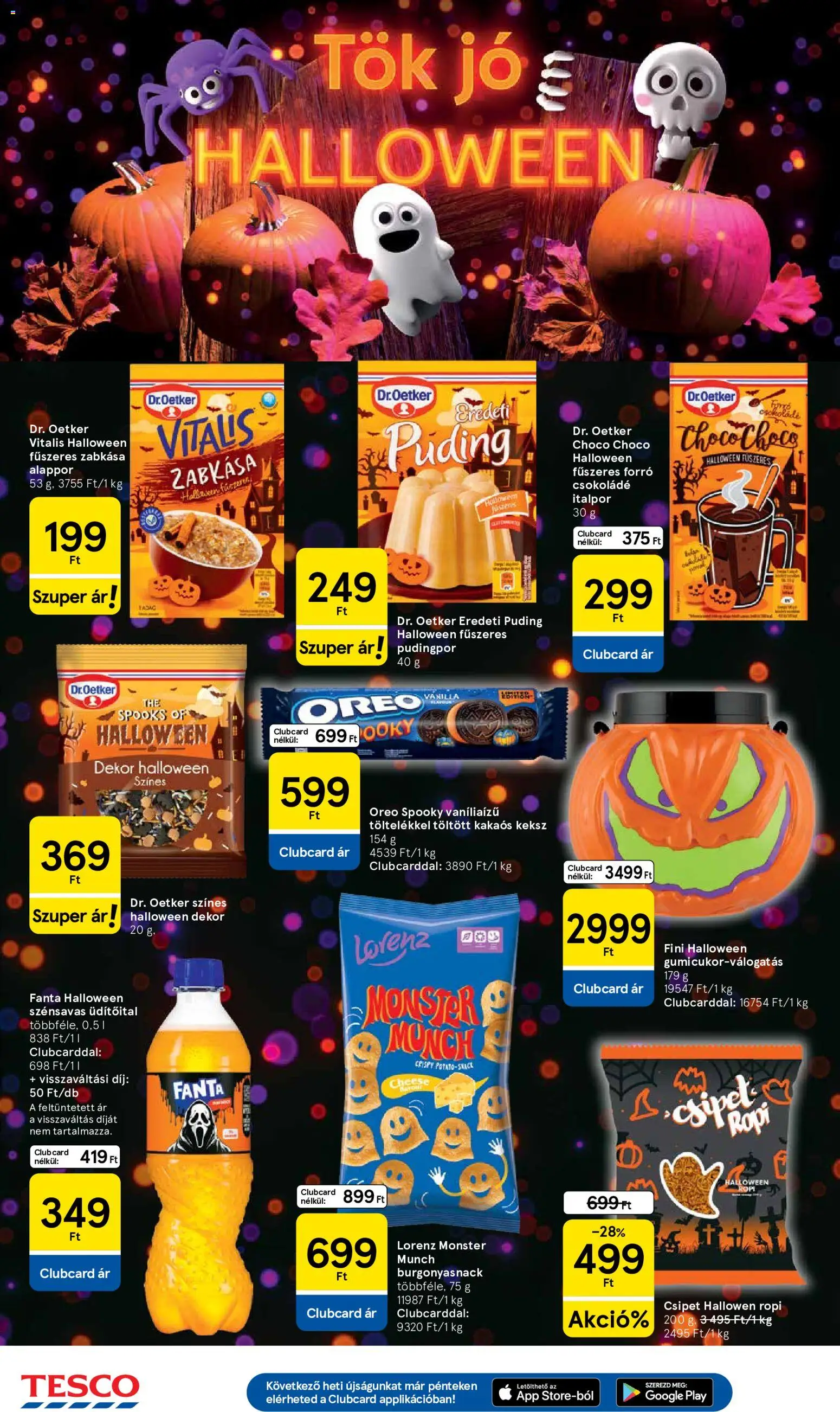 Tesco - Tesco Szupermarket akciós újság megtekintése, amely érvényes 2026.10.21.-től - Tök, Csokoládé, Zabkása, Fanta, Keksz, Oreo, Puding, Pudingpor