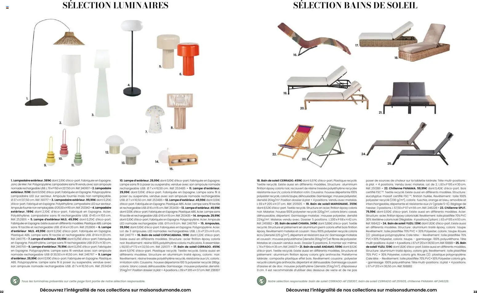 Prévisualisation de Maisons du Monde catalogue du magasin Maisons du Monde formulaire valide 02/09/2026 - Orange, Tablette, Kaki, Lampadaire, Ampoules, Ampoule, USB, Matelas mousse