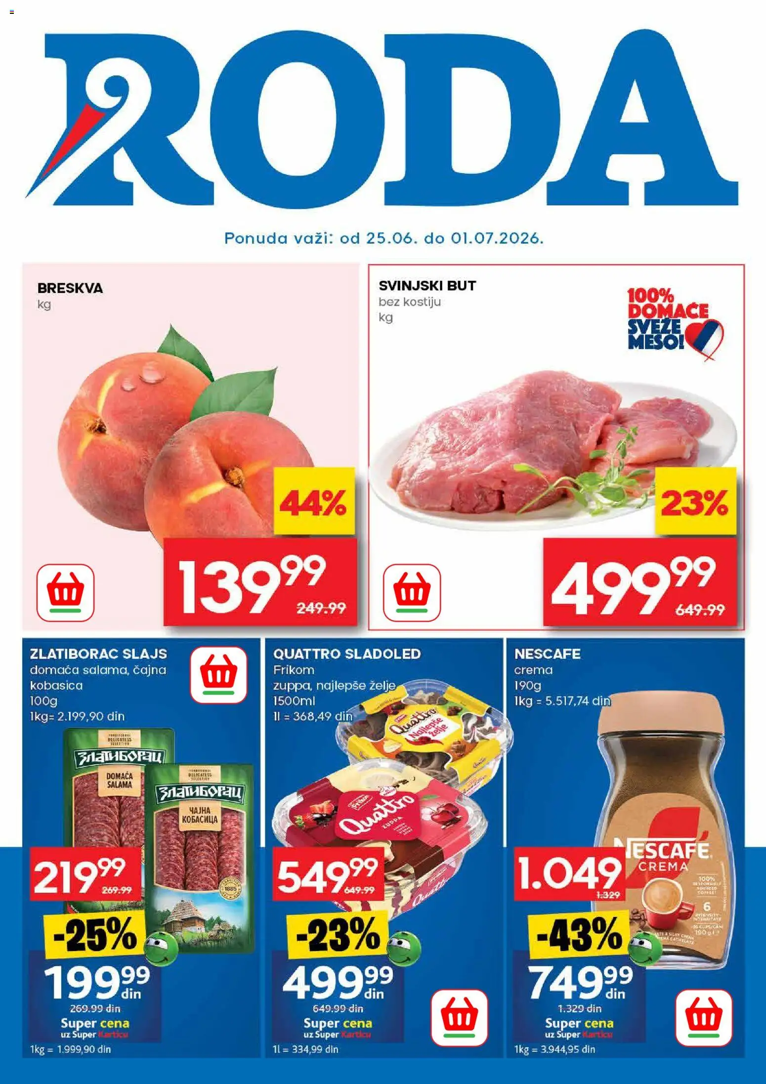Pregled Roda kataloga - važi od 25.06.2026