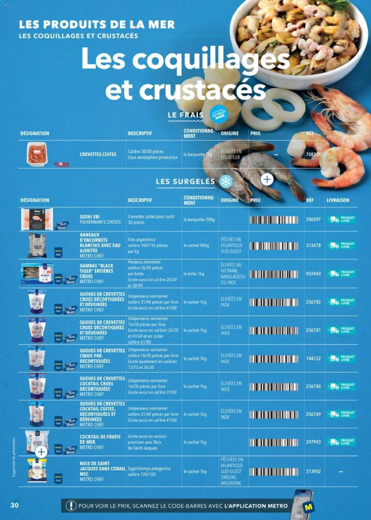 Prévisualisation de METRO - Restauration rapide du magasin METRO formulaire valide 14/04/2026 - Sushi, Cocktail, Livre, Fruits, Pêches, Gambas, Crevettes, Crevettes crues