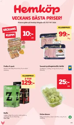 Förhandsgranska reklamblad Hemköp erbjudanden från butik Hemköp gäller från 13/07/2026