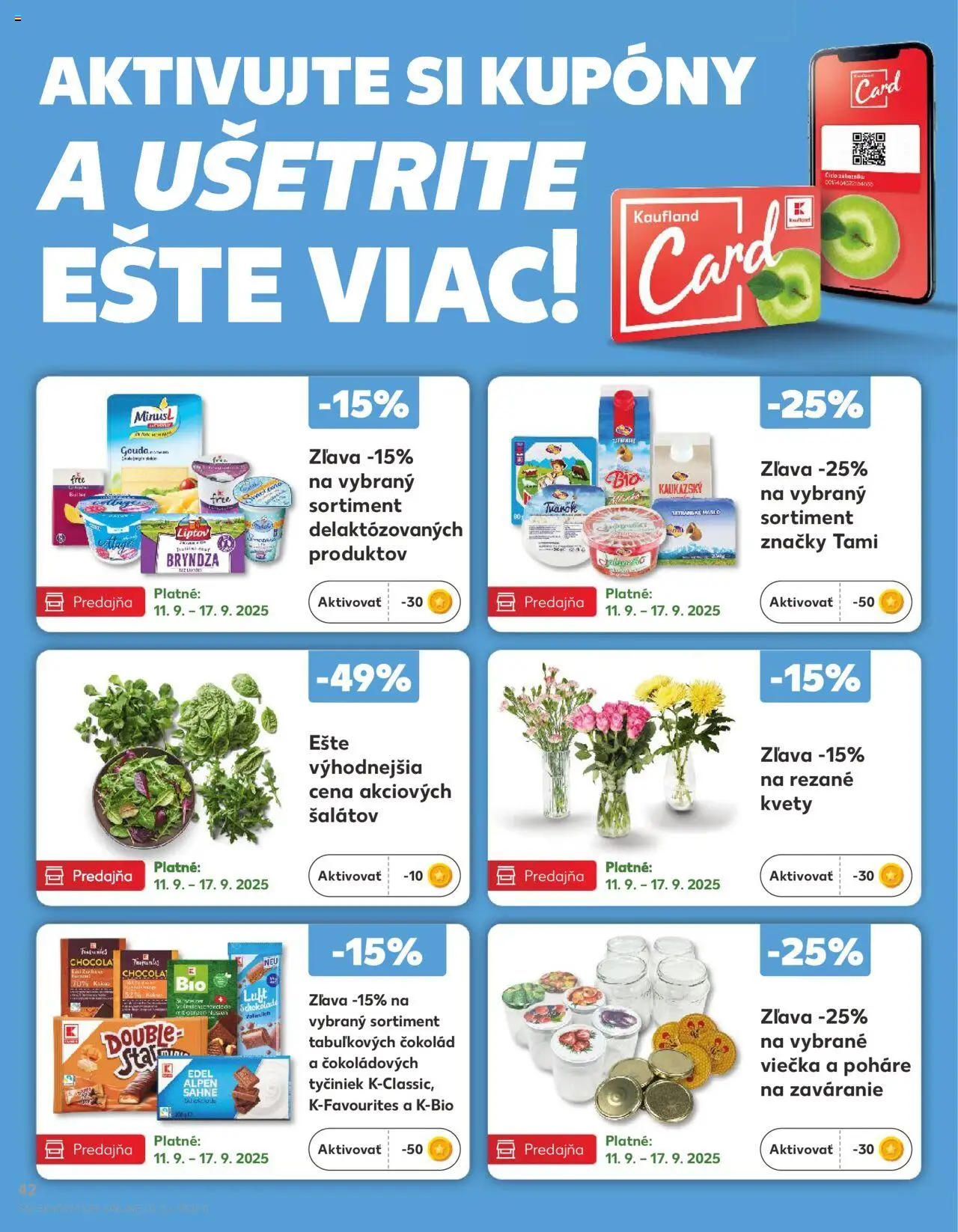 Náhľad Kaufland letáku platného od 11.09.2025 - Kvety, Bryndza, Kaki, Poháre, Gouda