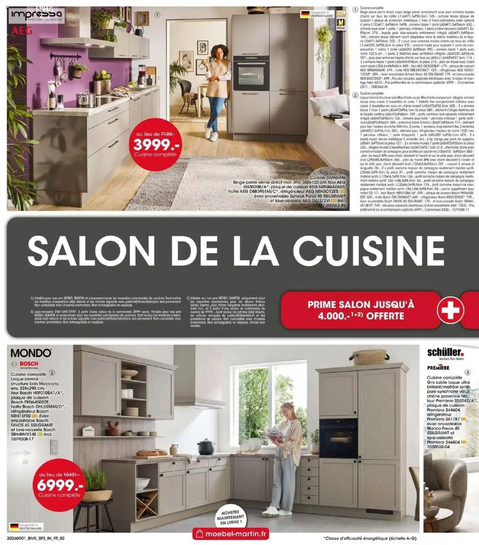 Prévisualisation de Möbel Martin: Offres hebdomadaires du magasin Möbel Martin formulaire valide 01/09/2026 - Réfrigérateur, Four, Plaque de cuisson, Adaptateur, Poire, Combinaison, Tiroirs, Casier