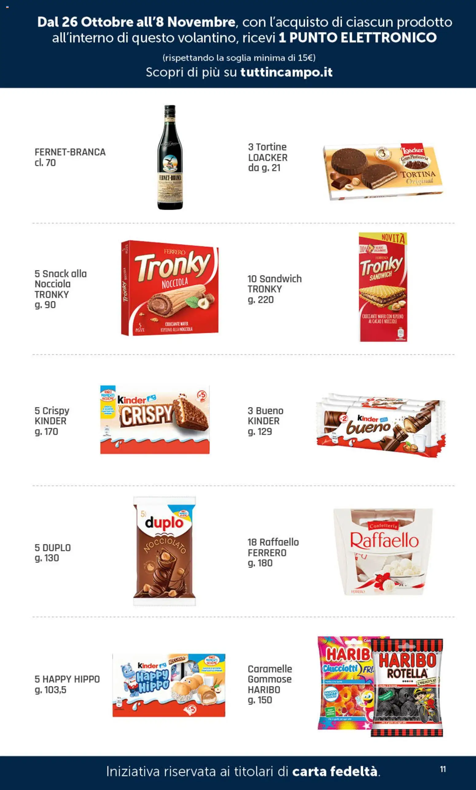Anteprima dell'opuscolo DOK volantino Tutti in campo dal negozio DOK valido da 26/10/2026 - Raffaello, Caramelle, Nocciole, Cacao, Confetteria
