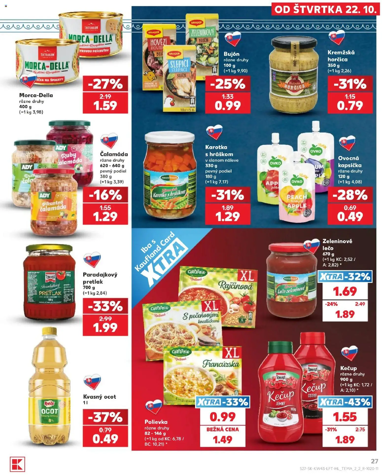 Náhľad Kaufland letáku platného od 22.10.2026 - Apple, Pretlak, Špagety, Ocot, Horčica, Kečup, Bujón