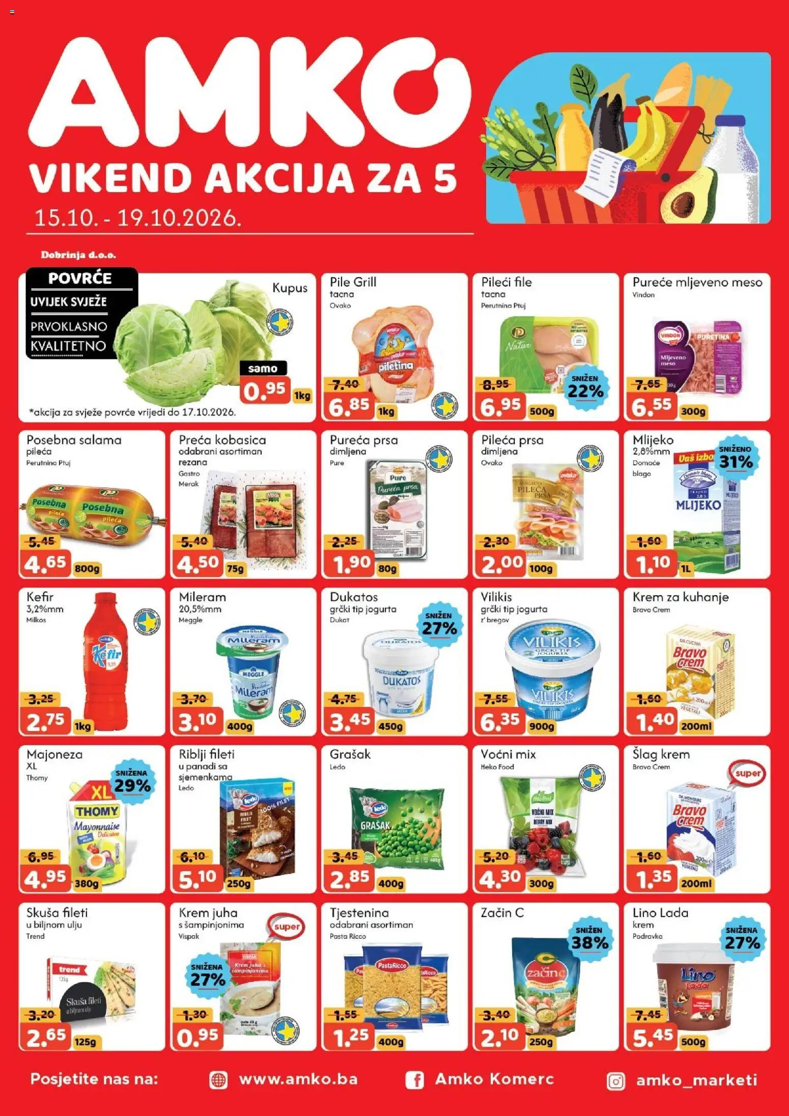Pregled letka AMKO Vikend akcije trgovine AMKO vrijedi od 15.10.2026