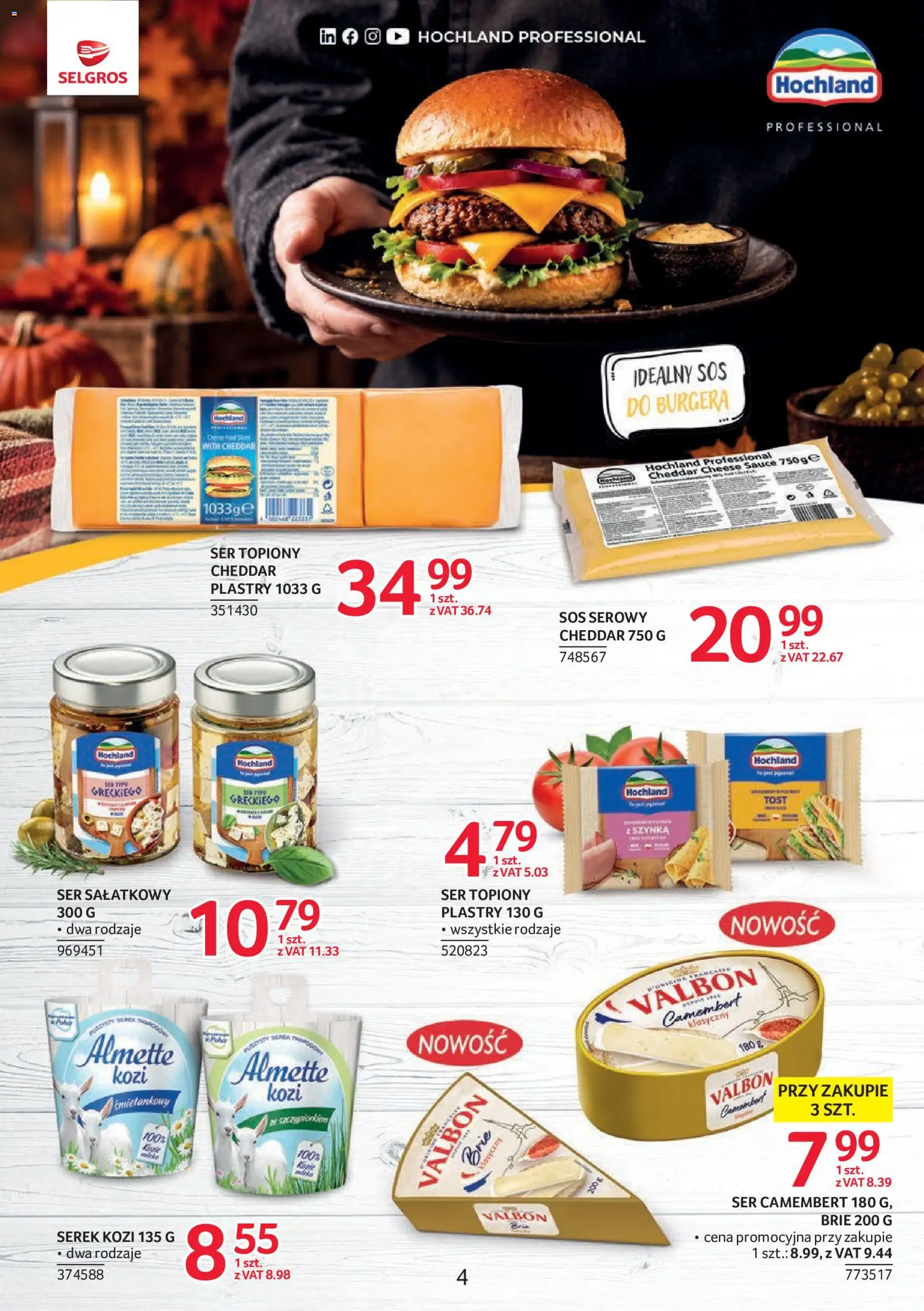 Pogląd gazetki "Selgros cash&carry gazetka - Markowe Produkty" ze sklepu Selgros cash&carry ważnej od 22.10.2026 - Ser, Camembert, Sos, Almette, Ser camembert, Cheddar, Ser topiony, Serek