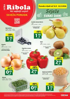 Pregled letka Ribola Svježa Ponuda trgovine Ribola vrijedi od 16.09.2026