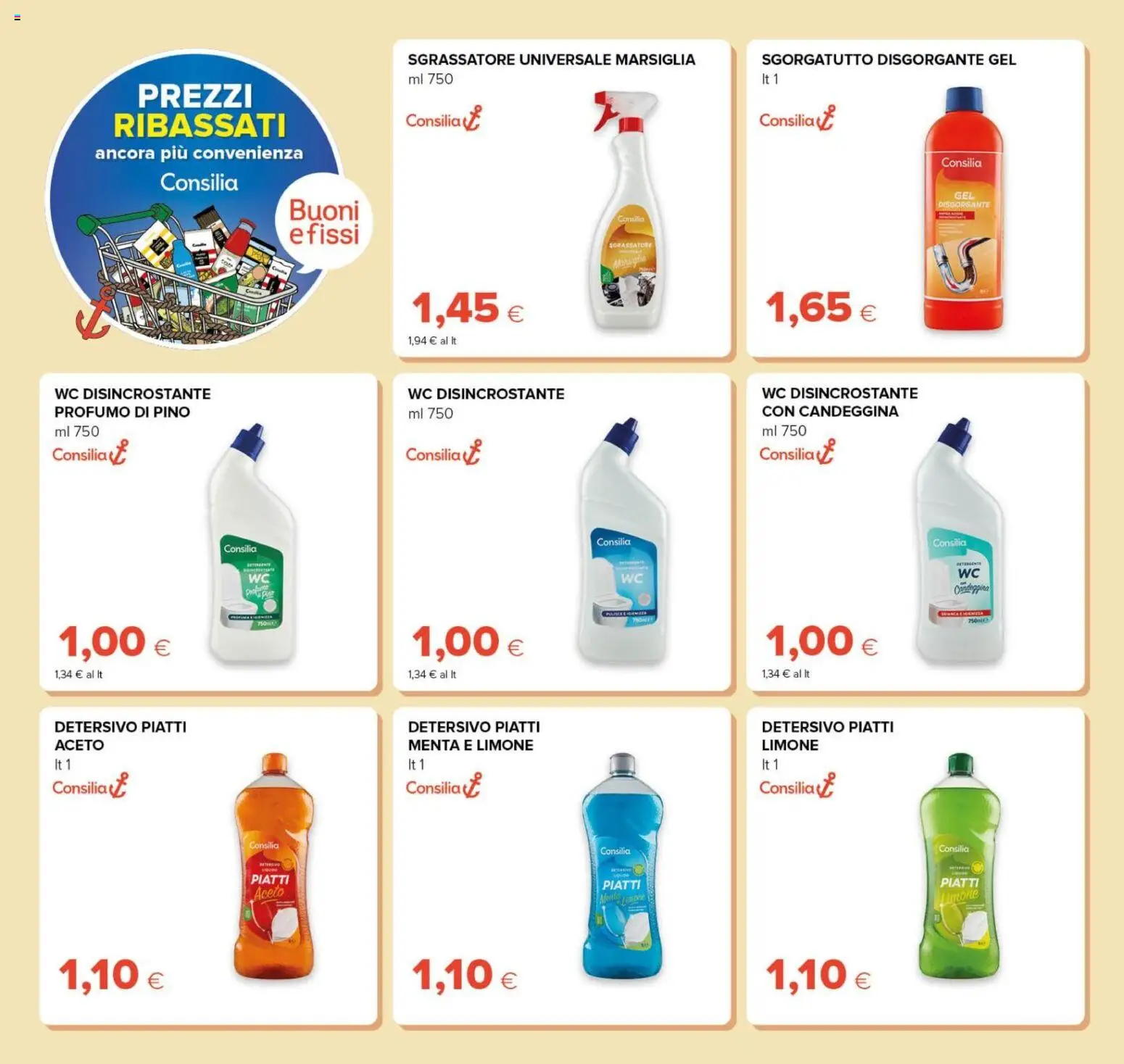 Anteprima dell'opuscolo Tigre volantino Prezzi Ribassati dal negozio Tigre valido da 21/10/2026 - Limone, WC, Piatti, Profumo, Candeggina, Menta, Aceto, Sgrassatore