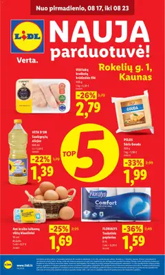 LIDL parduotuvės leidinio LIDL leidinys - Nauja parduotuvė Kaune galiojančio nuo 2026.08.17 peržiūra