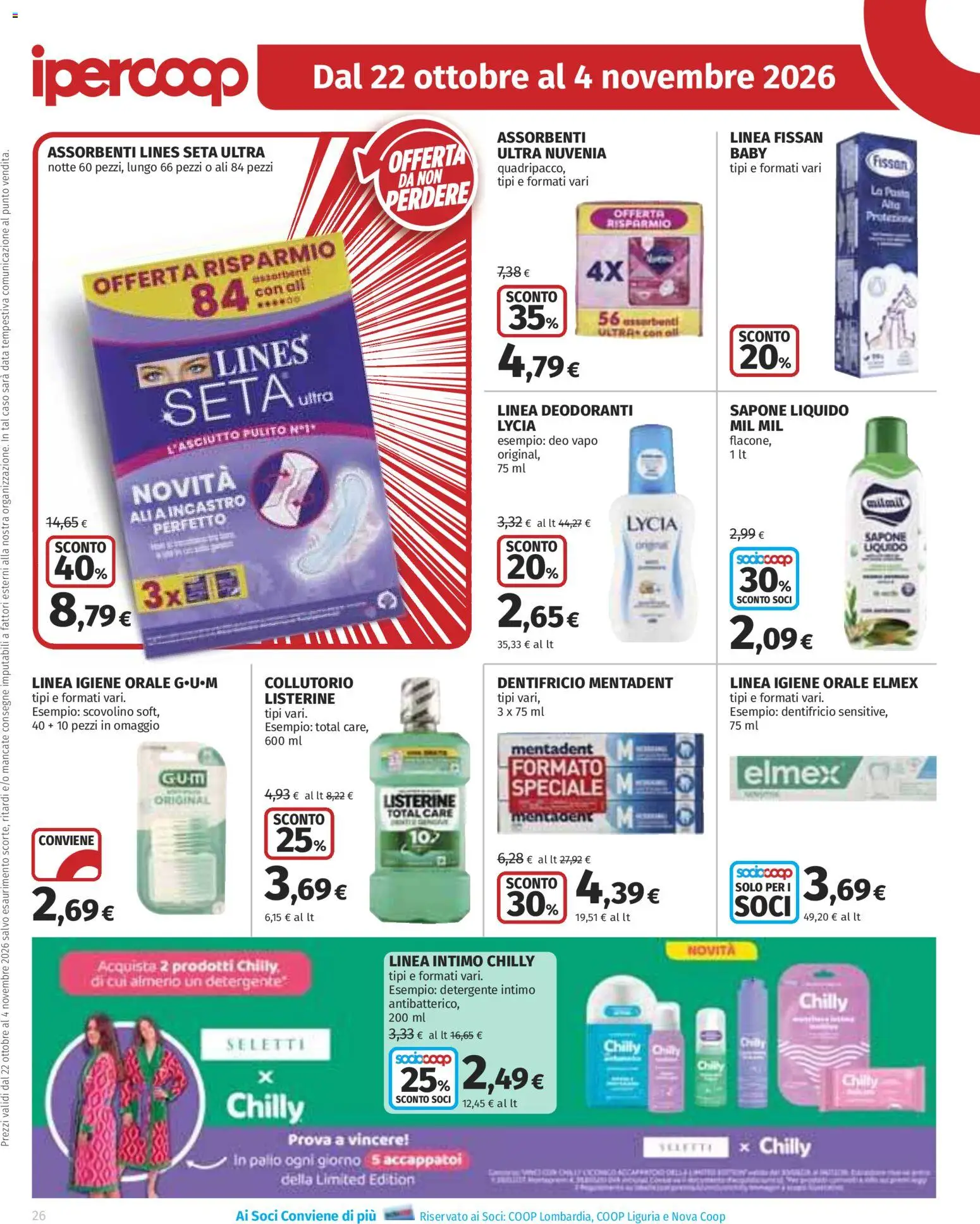 Anteprima dell'opuscolo Ipercoop volantino Extra offerte dal negozio Ipercoop valido da 22/10/2026 - Collutorio, Intimo, Sapone, Dentifricio, Detergente intimo, Detergente, Listerine, Igiene orale