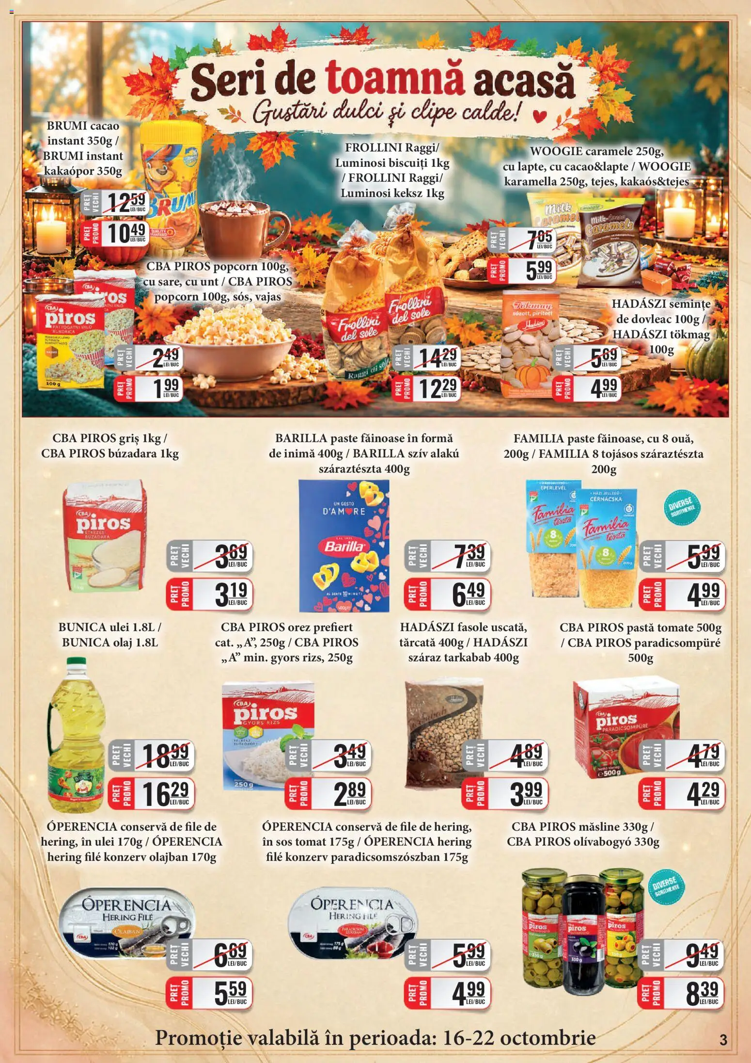 Previzualizarea de cataloage: CBA CBA Catalog C+C valabil de la 16.10.2026 - Paste, Orez, Unt, Biscuiți, Sos, Cacao, Barilla, Măsline