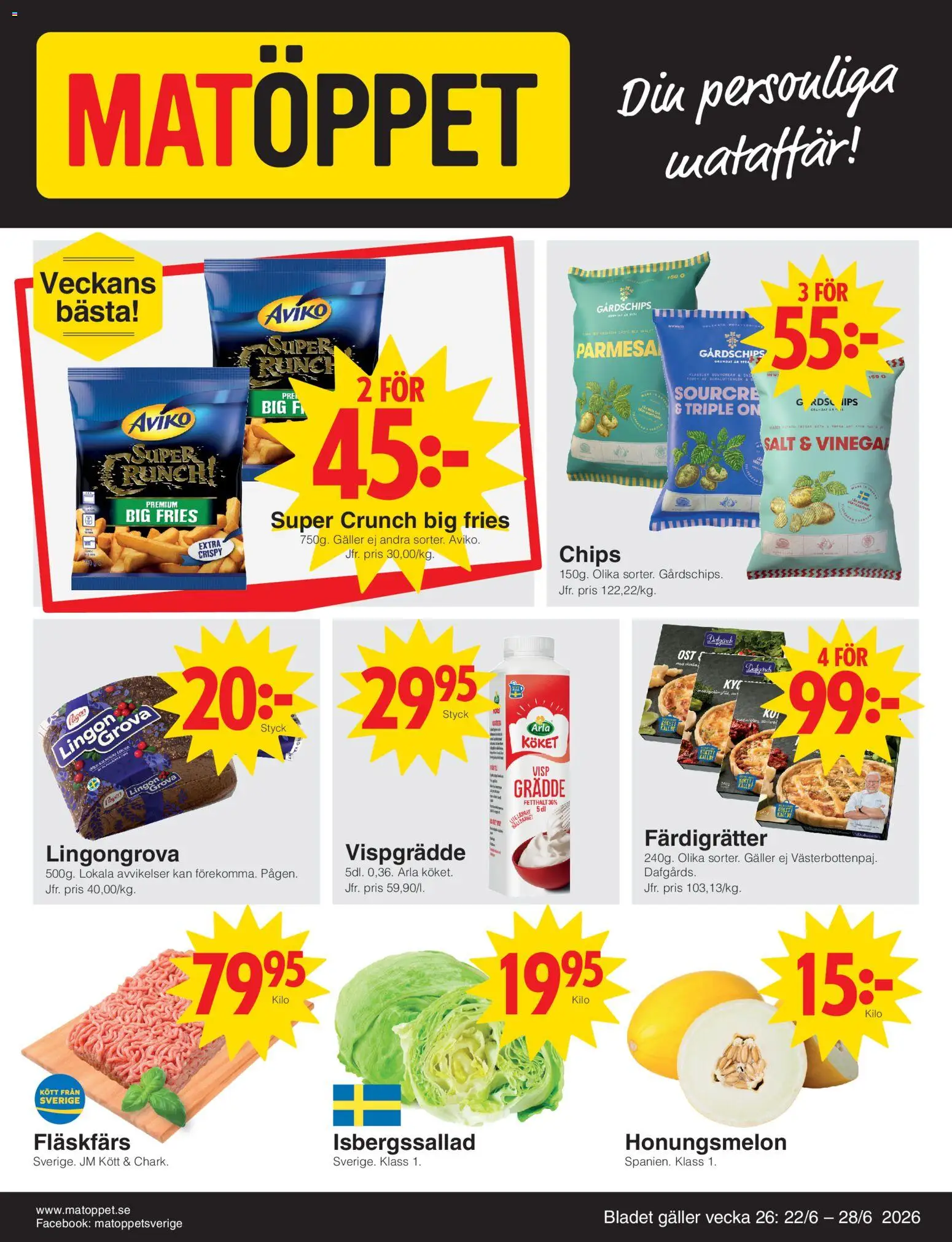Förhandsgranska reklamblad Matöppet erbjudanden från butik Matöppet gäller från 22/06/2026
