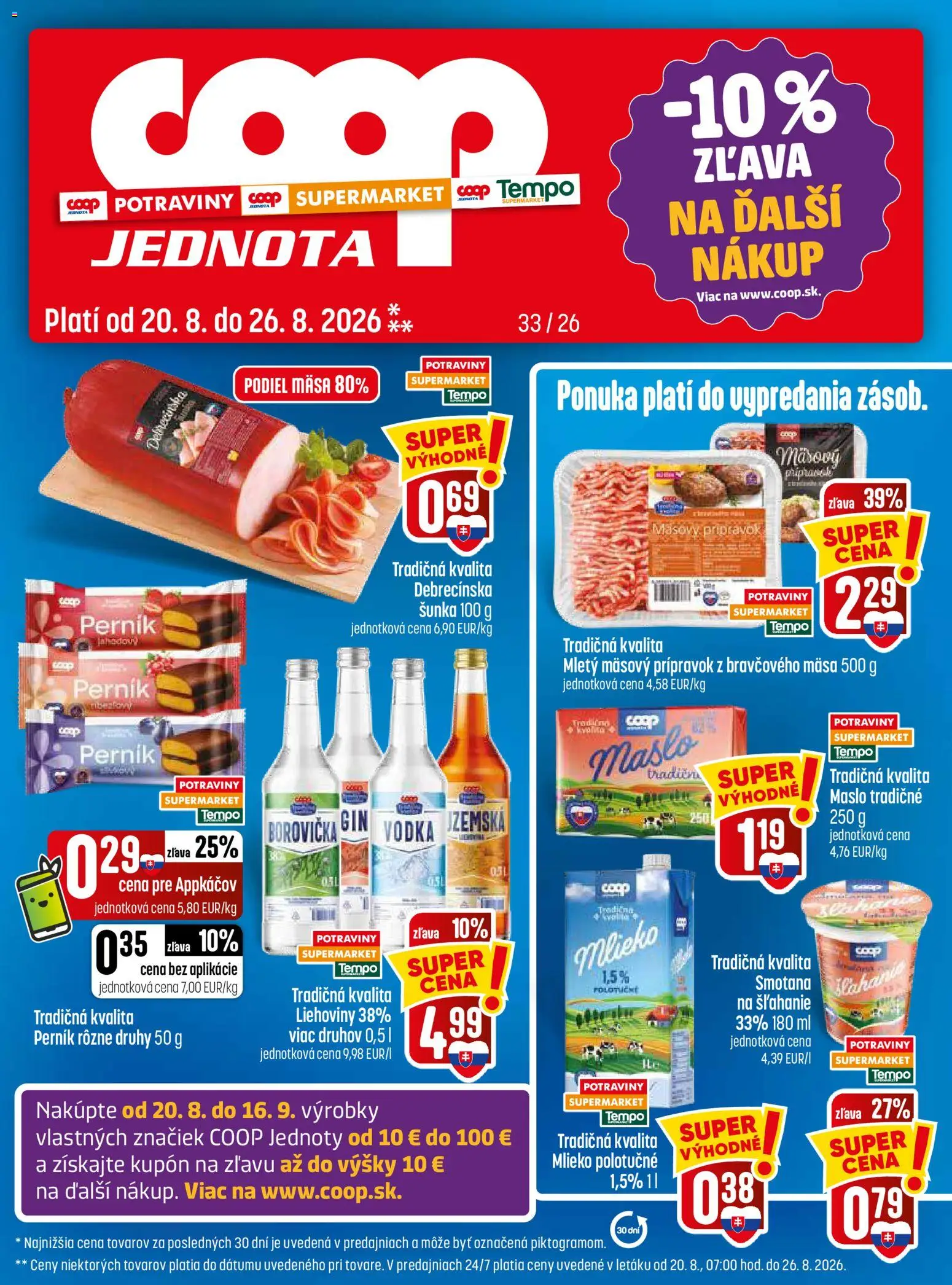 Náhľad COOP Jednota letáku platného od 20.08.2026