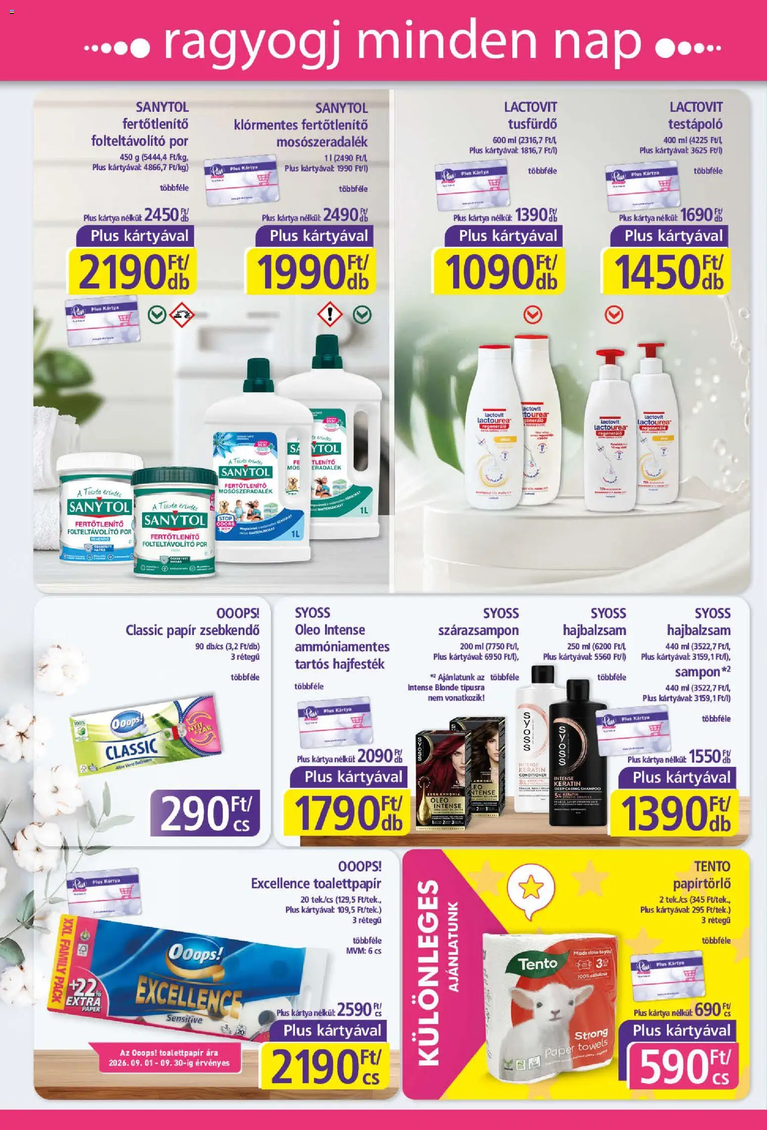Plus Market - Plus Market akciós újság megtekintése, amely érvényes 2026.09.03.-től - Lactovit, Papírtörlő, Hajbalzsam, Testápoló, Zsebkendő, Folteltávolító, Toalettpapír, Papír zsebkendő