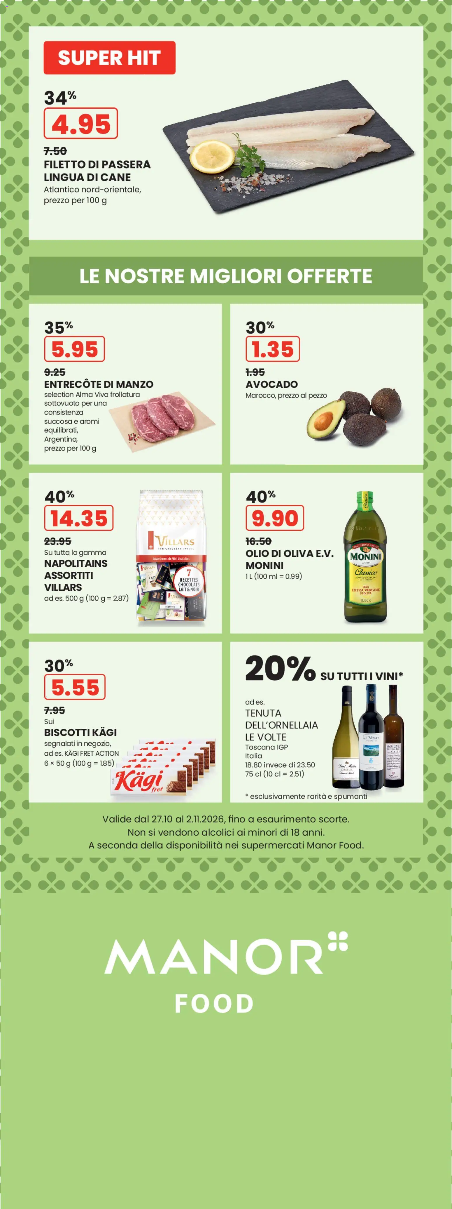 Vorschau des Merkblatts Manor aktionen IT vom Shop Manor gültig von 27.10.2026 bis 02.11.2026 - Avocado