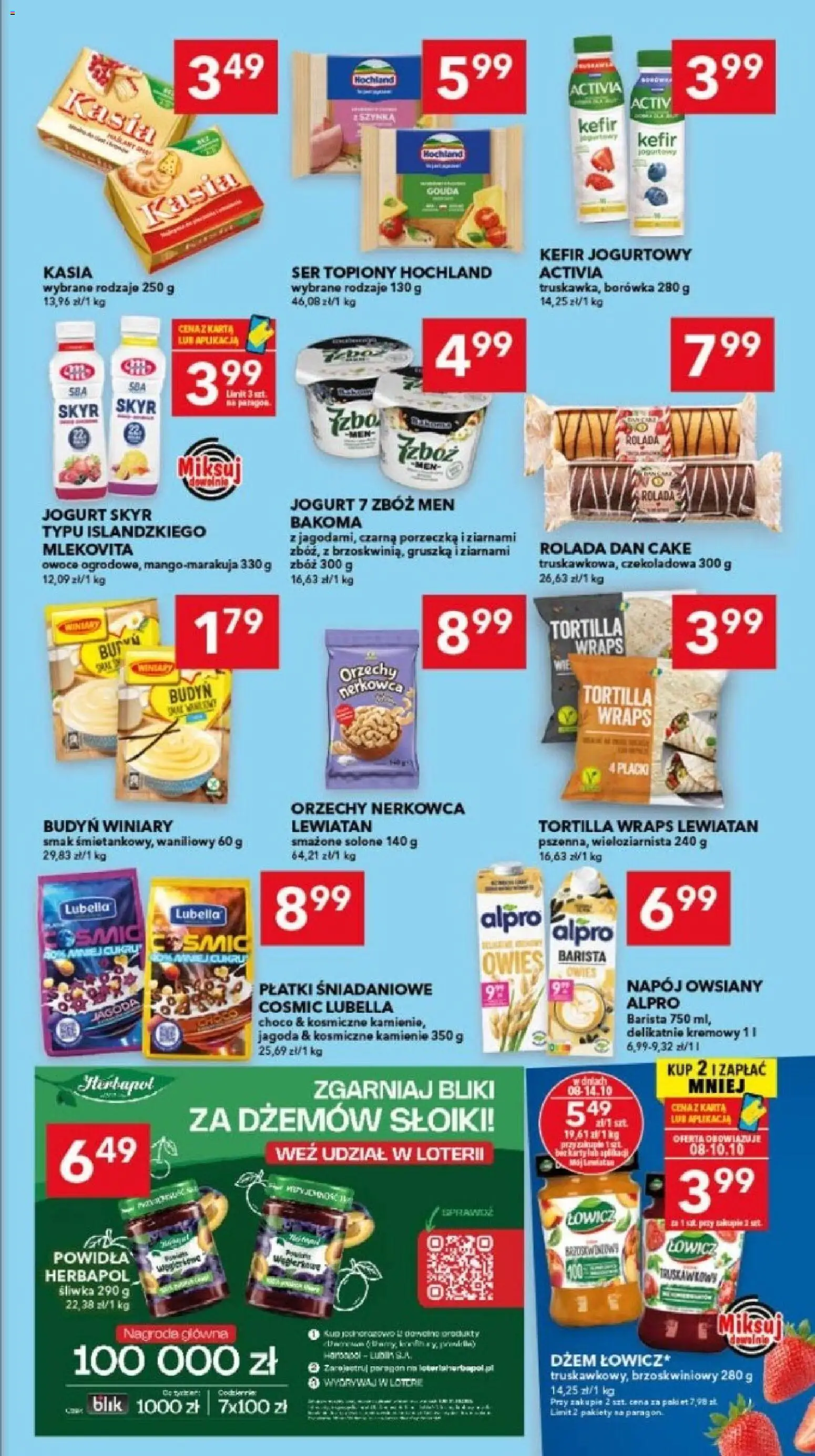 Pogląd gazetki "Lewiatan gazetka - Gdańsk" ze sklepu Lewiatan ważnej od 08.10.2026 - Dżem, Owoce, Ser, Gruszka, Kefir, Orzechy, Płatki, Jogurt Skyr