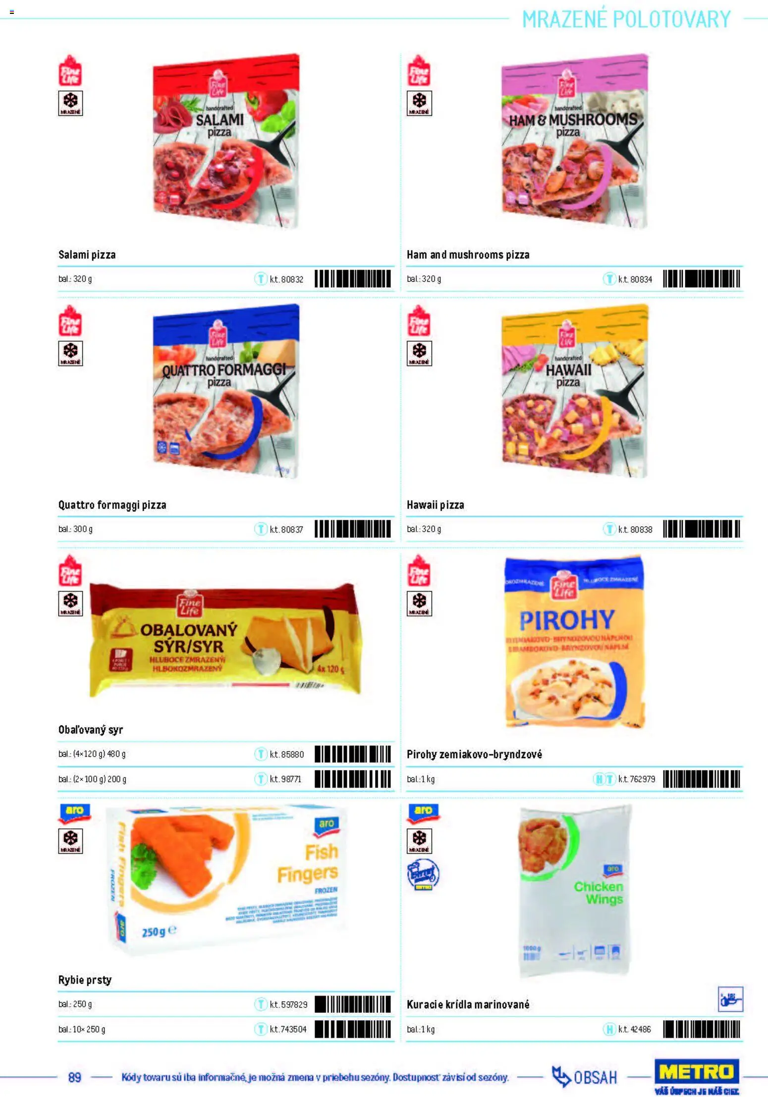 Náhľad Metro letáku platného od 05.12.2025 - Pizza, Syr, Pirohy, Kuracie krídla