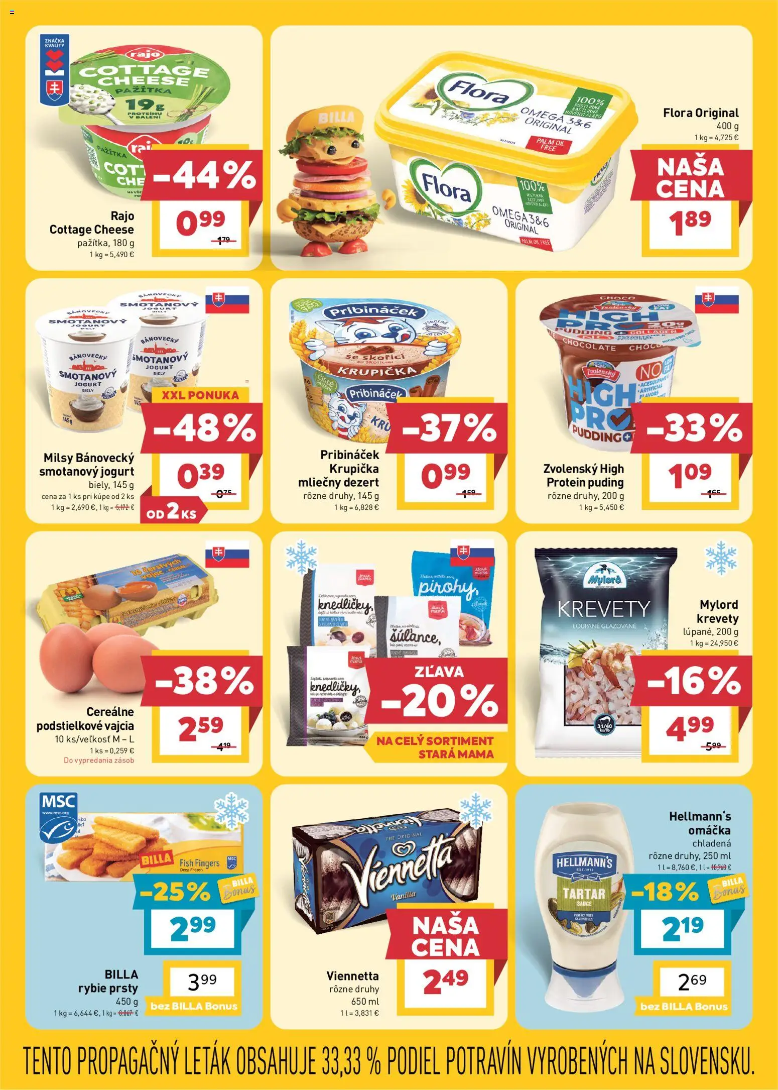 Náhľad Billa letáku platného od 21.10.2026 - Protein, Pirohy, Omega, Puding, Vajcia, Omáčka, Rybie prsty, Smotanový jogurt