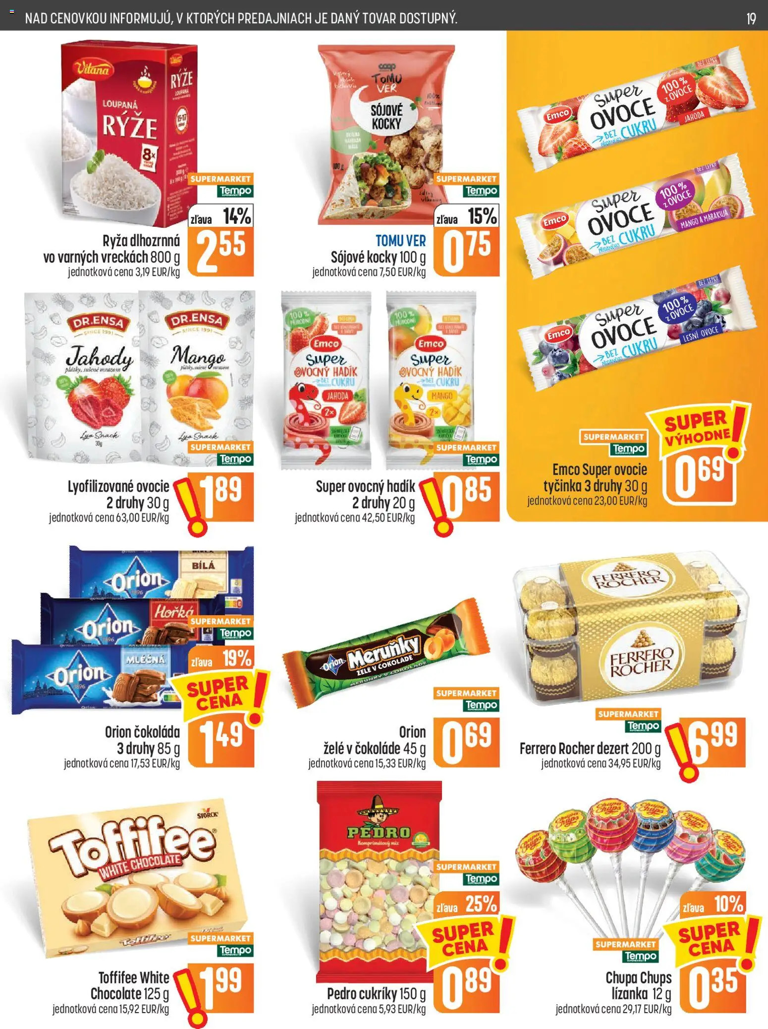 Náhľad COOP Jednota letáku platného od 01.10.2026 - Mango, Čokoláda, Lyofilizované ovocie, Jahody, Ferrero Rocher, Dezert, Ryža, Cukríky