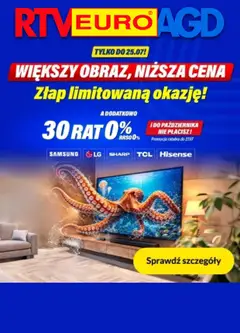 Pogląd gazetki "RTV Euro AGD Sklep oferta - Większy obraz, niższa cena" ze sklepu RTV Euro AGD ważnej od 15.07.2026