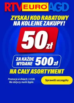 Pogląd oferty "RTV Euro AGD Sklep oferta - 50 zł za 500 zł" - ważna od 03.06.2026