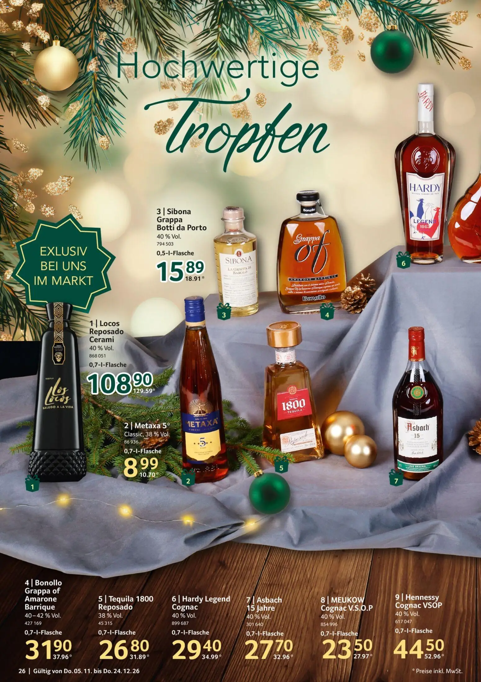 Vorschau von dem Prospekt des Geschäftes Selgros, gültig ab dem 05.11.2026 - Tequila, Hennessy, Asbach, Metaxa