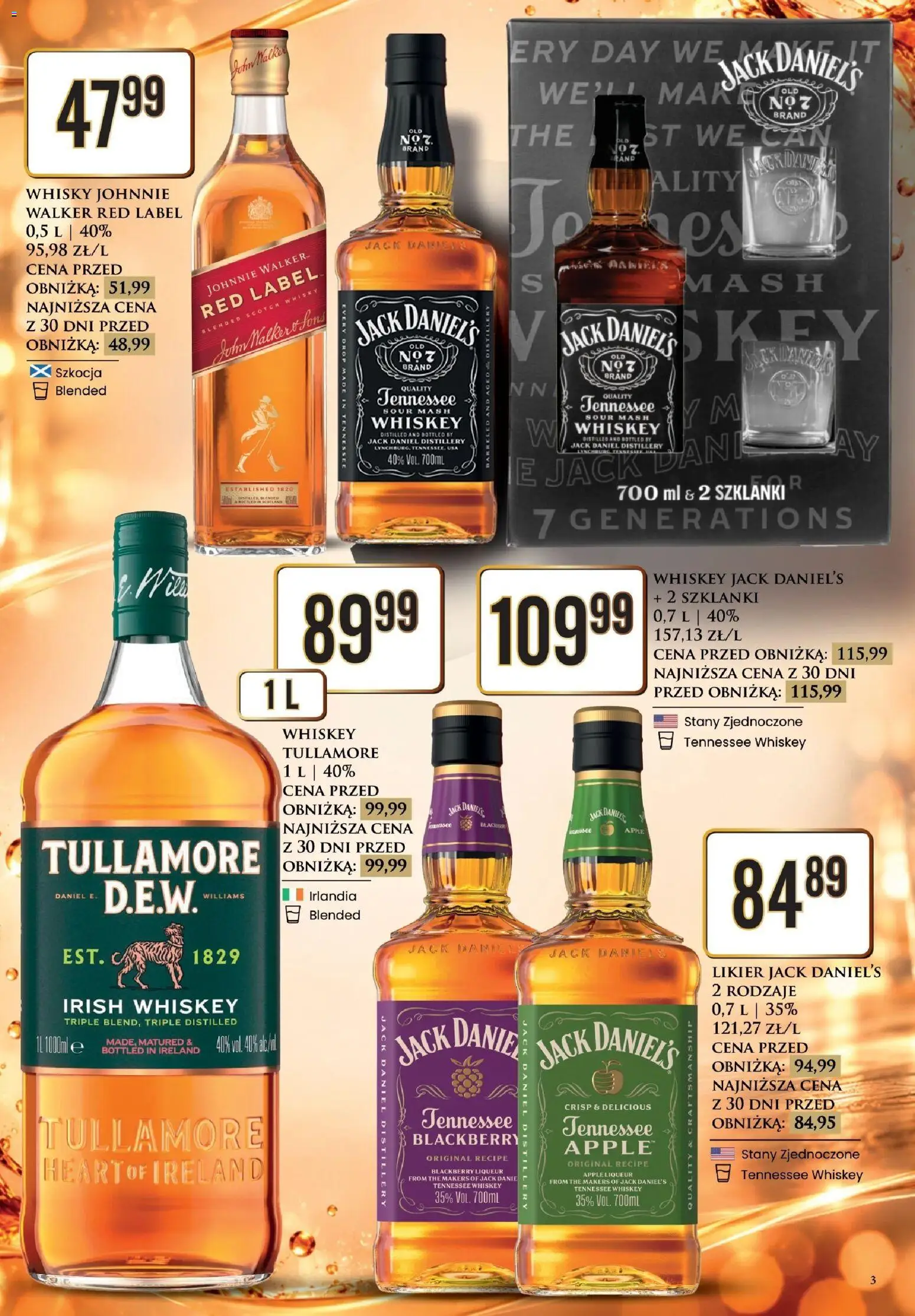 Pogląd gazetki "Dino gazetka alkoholowa" ze sklepu Dino ważnej od 23.10.2026 - Whisky, Szklanki, Red label, Jack Daniel's, Irish whiskey, Scotch whisky