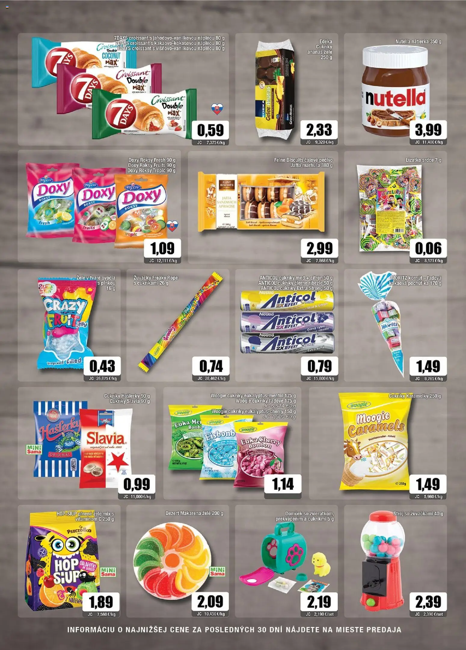 Náhľad Sama letáku platného od 02.10.2026 - Med, Croissant, Nutella, Dezert, Nátierka, Cukríky, Ananás, Ríbezle