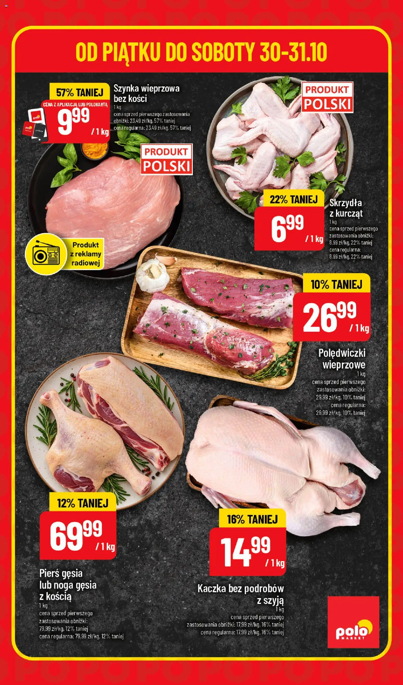 Pogląd gazetki "POLOmarket gazetka - Super Hity" ze sklepu POLOmarket ważnej od 29.10.2026 - Kaczka, Polędwiczki wieprzowe, Szynka, Polędwiczki, Szynka wieprzowa