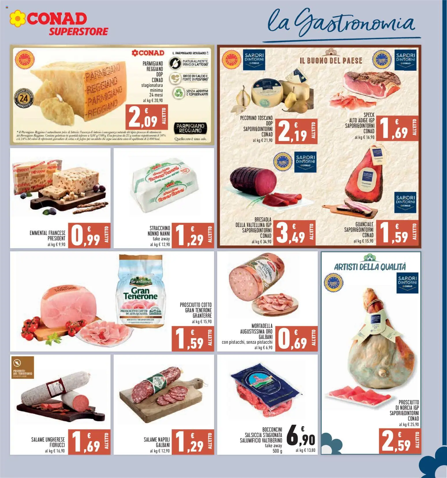 Anteprima dell'opuscolo Conad volantino Superstore Lazio dal negozio Conad valido da 05/11/2026 - The, Bresaola, Mortadella, Parmigiano reggiano, Prosciutto Cotto, Stracchino, Pistacchi, Salame