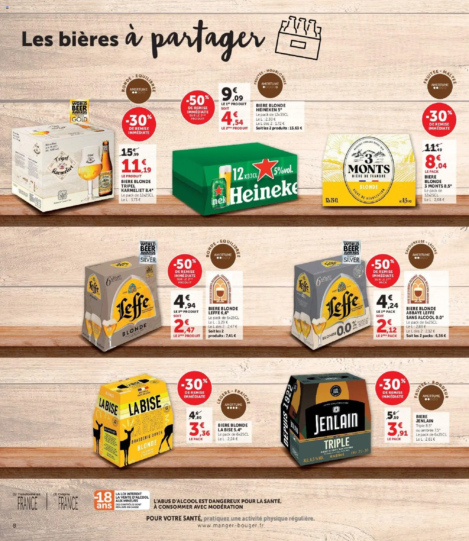 Prévisualisation de U Express - Foire à la bière à prix bas ! du magasin U Express formulaire valide 27/10/2026 - Bière, Heineken, Levure, Leffe, Bière blonde, Alcool